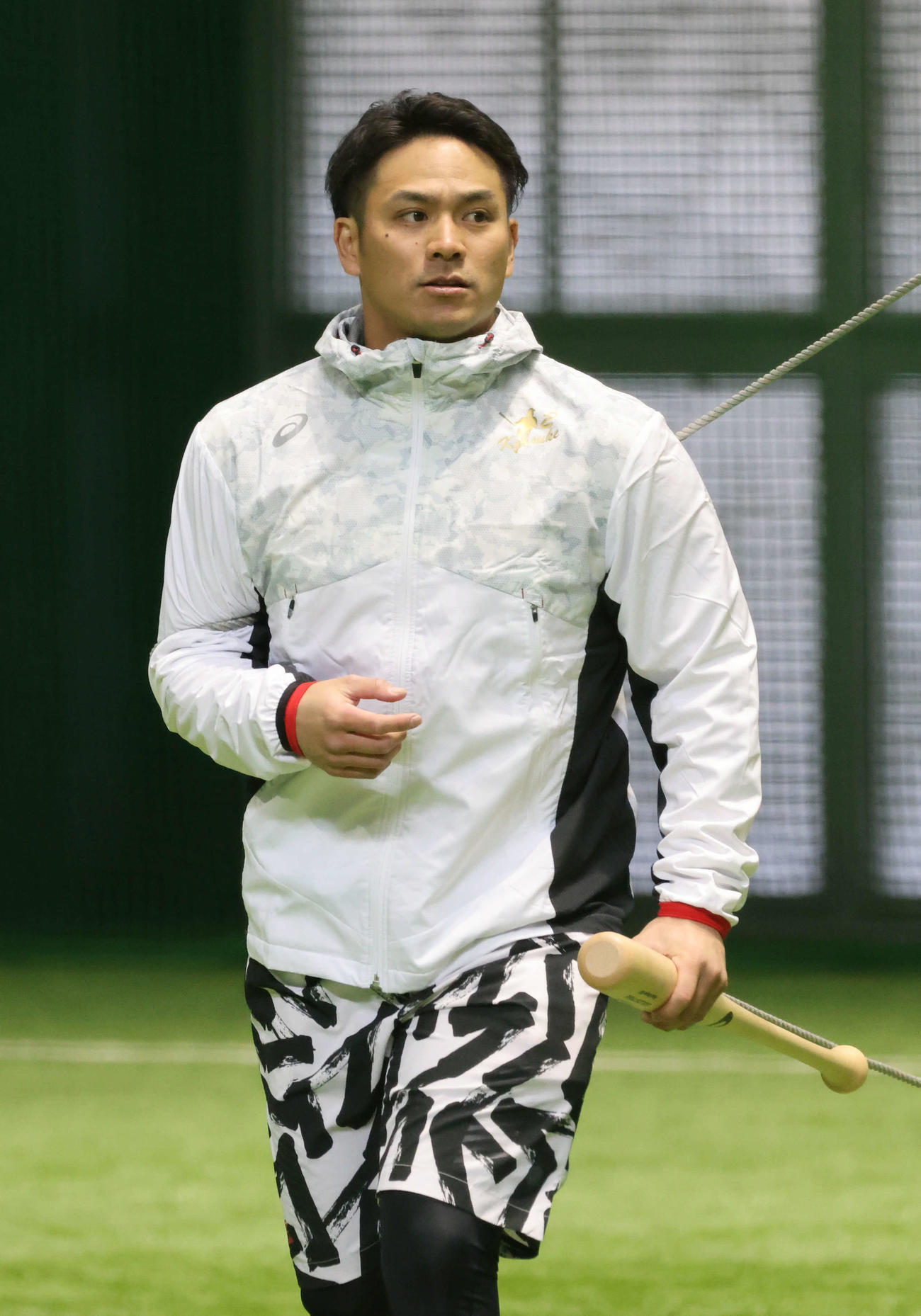 合同自主トレに合流した田中広（撮影・加藤孝規）