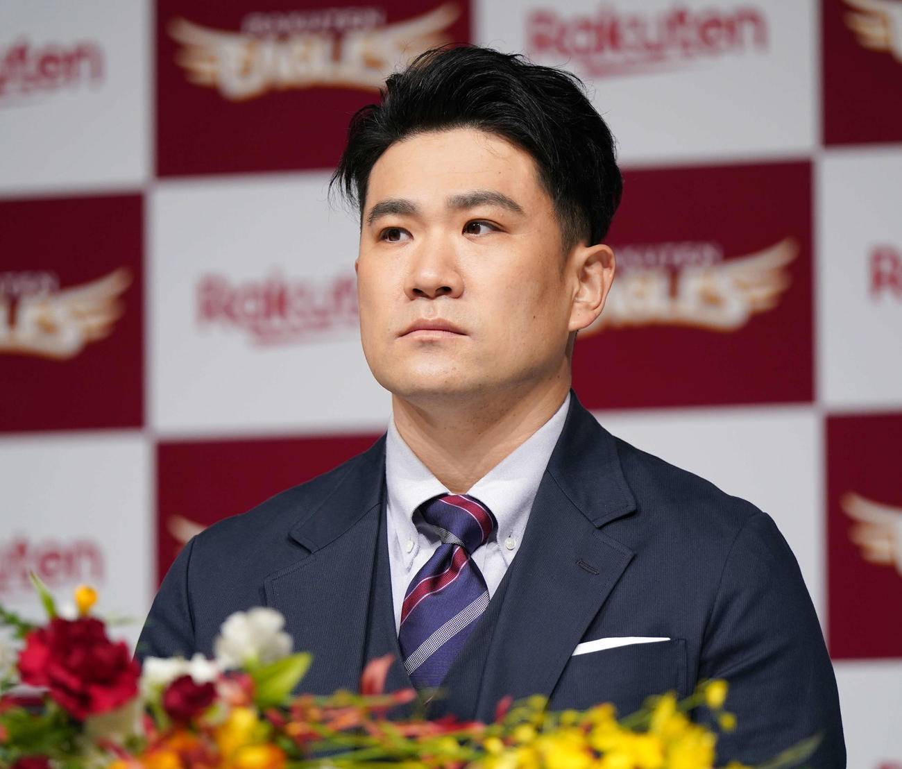 楽天入団会見に臨む田中（撮影・江口和貴）