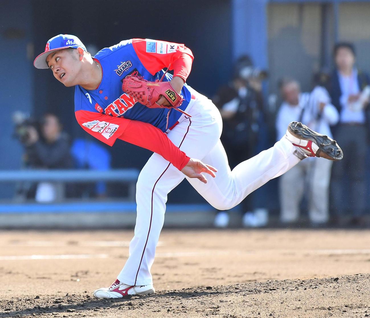 トライアウトで登板する宮川将（2019年11月12日撮影）