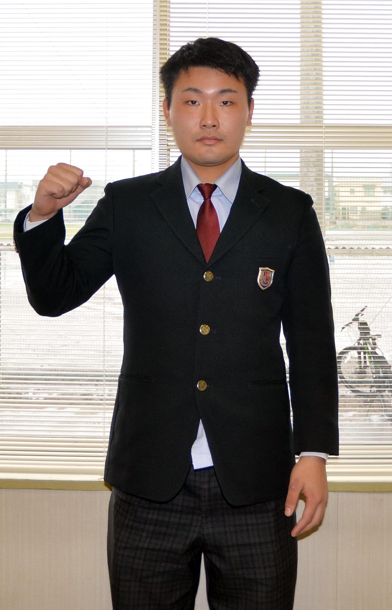 今秋のドラフト指名を誓った弘前東・藤田（撮影・佐藤究）