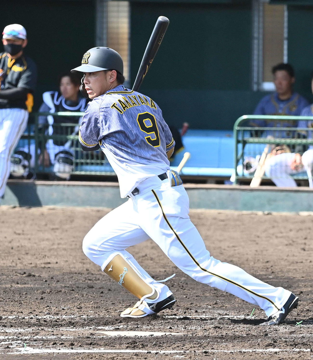 紅白戦3回表紅組1死、左前安打を放つ高山（撮影・上田博志）