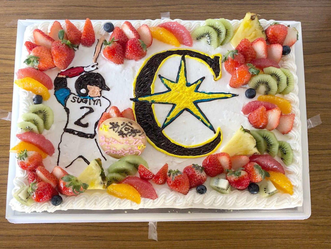 日本ハム杉谷の誕生日ケーキ（代表撮影）
