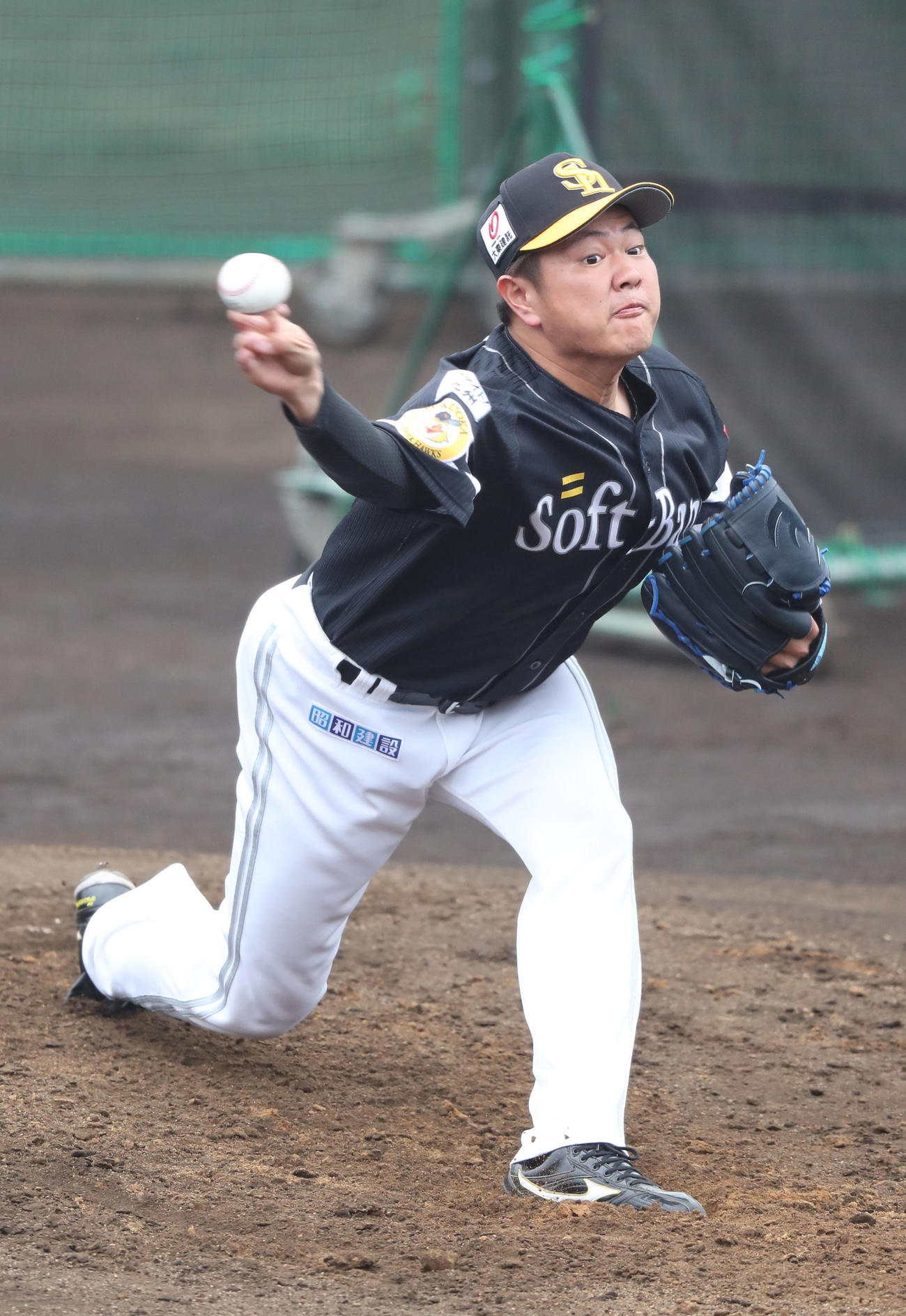 打撃投手として登板した津森宥紀（撮影・梅根麻紀）