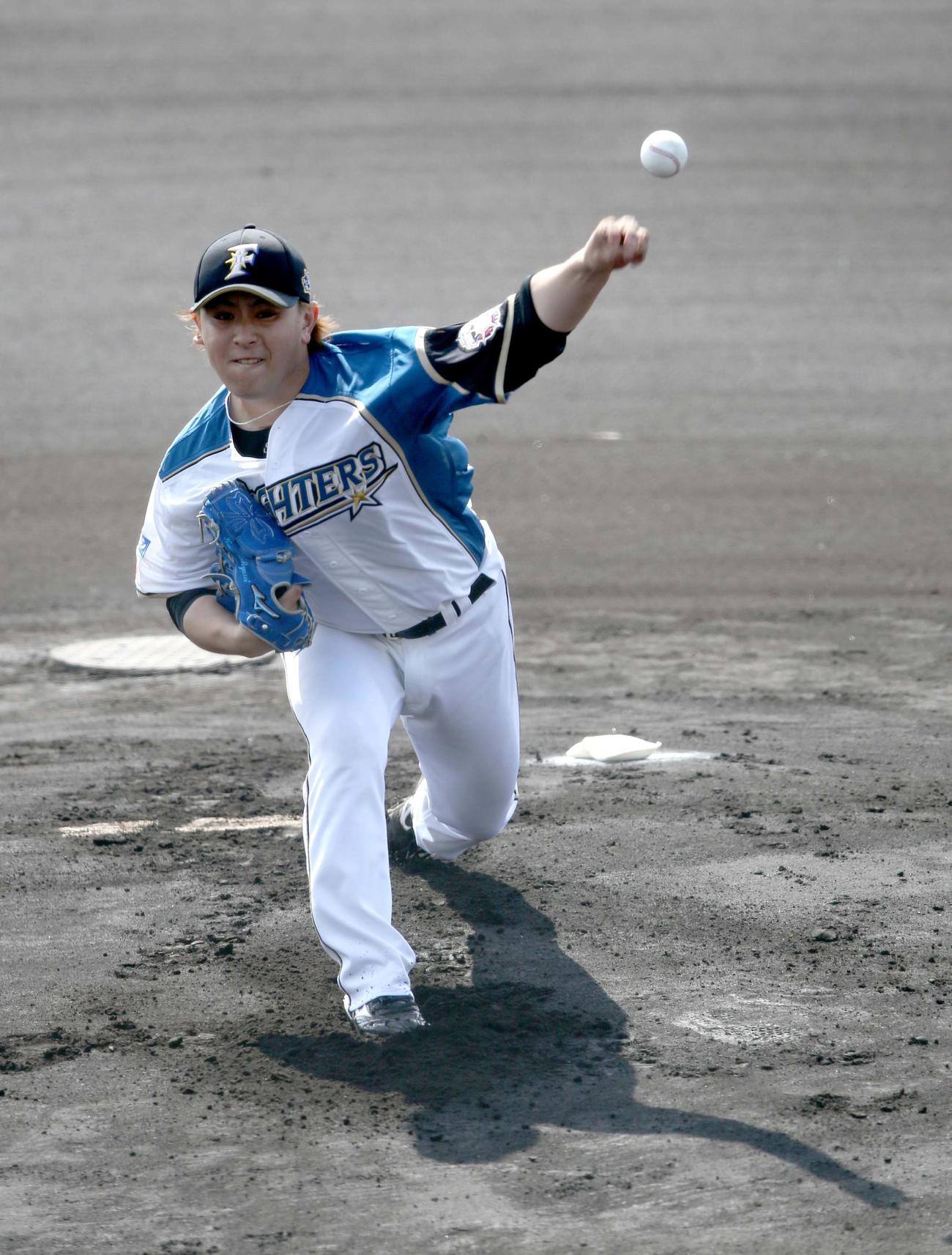 白組先発の日本ハム河野（撮影・佐藤翔太）