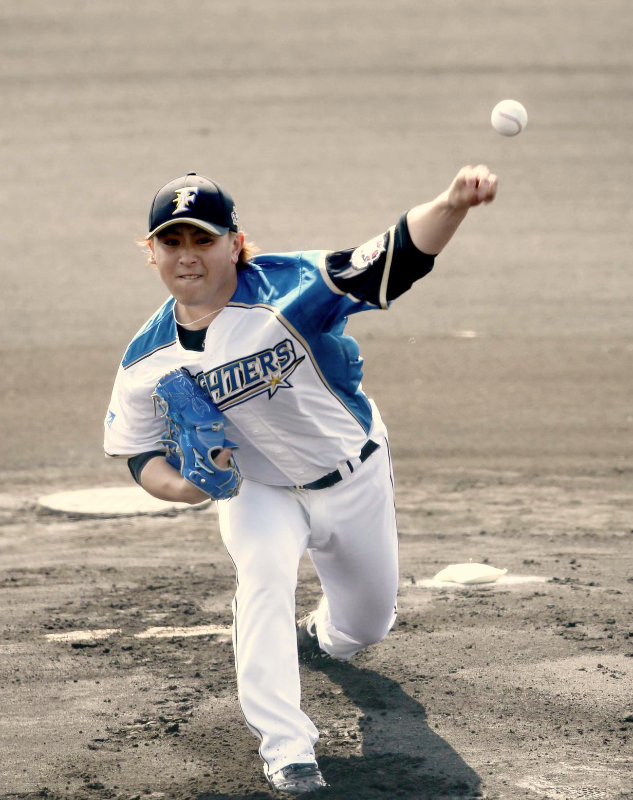 白組先発の日本ハム河野（撮影・佐藤翔太）