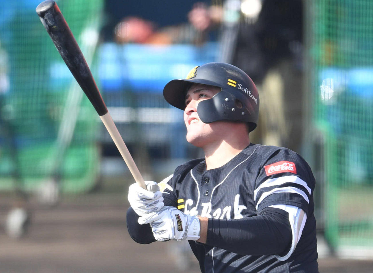 シート打撃で左越え本塁打を放ったリチャード（撮影・岩下翔太）