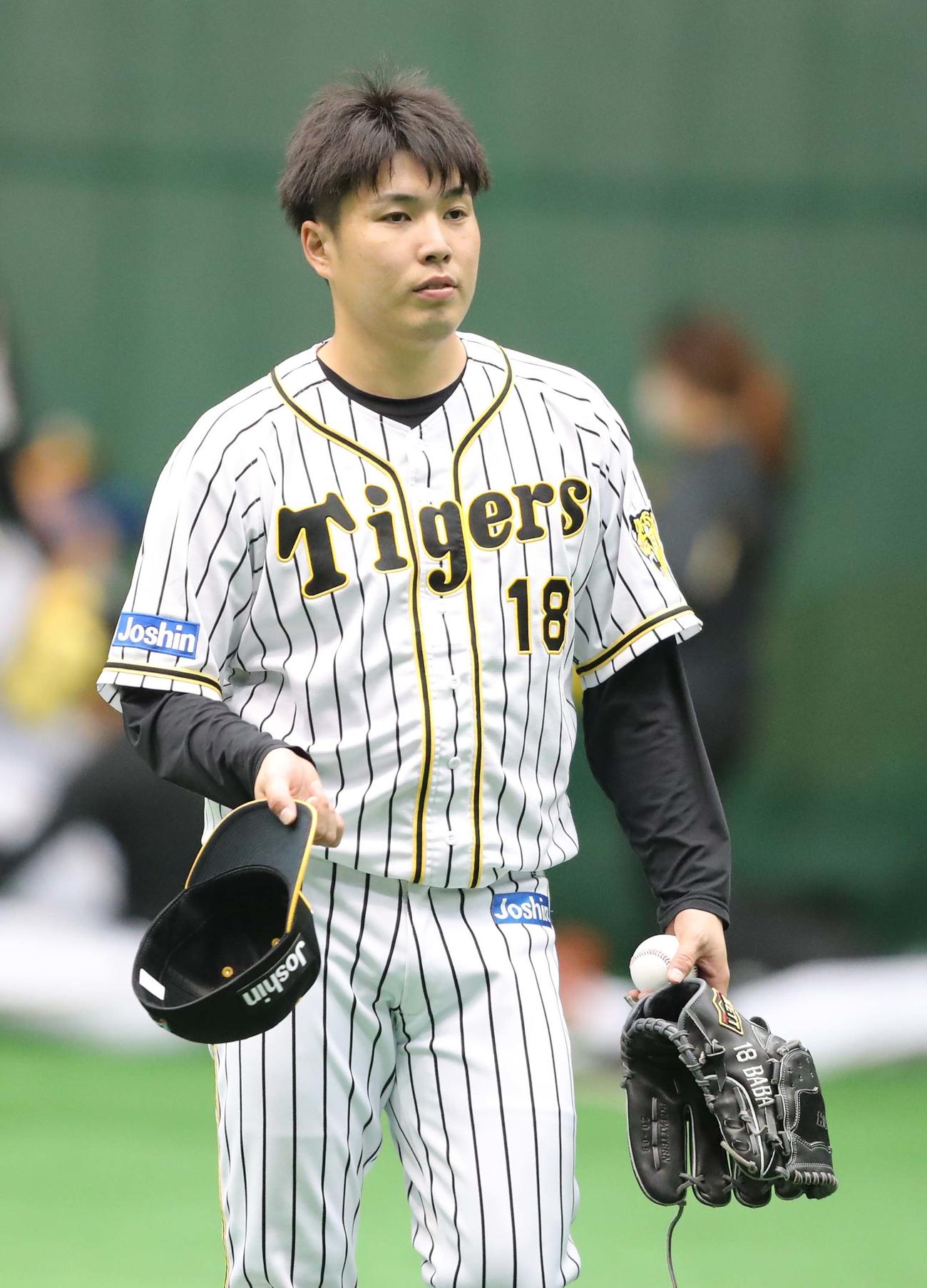ドームで調整する馬場皐輔