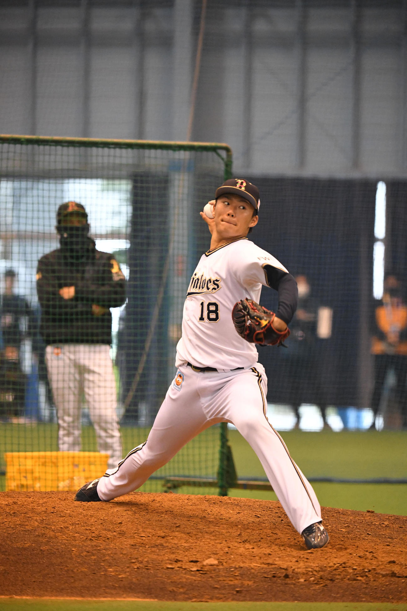 LiveBPを行ったオリックス山本（球団提供）