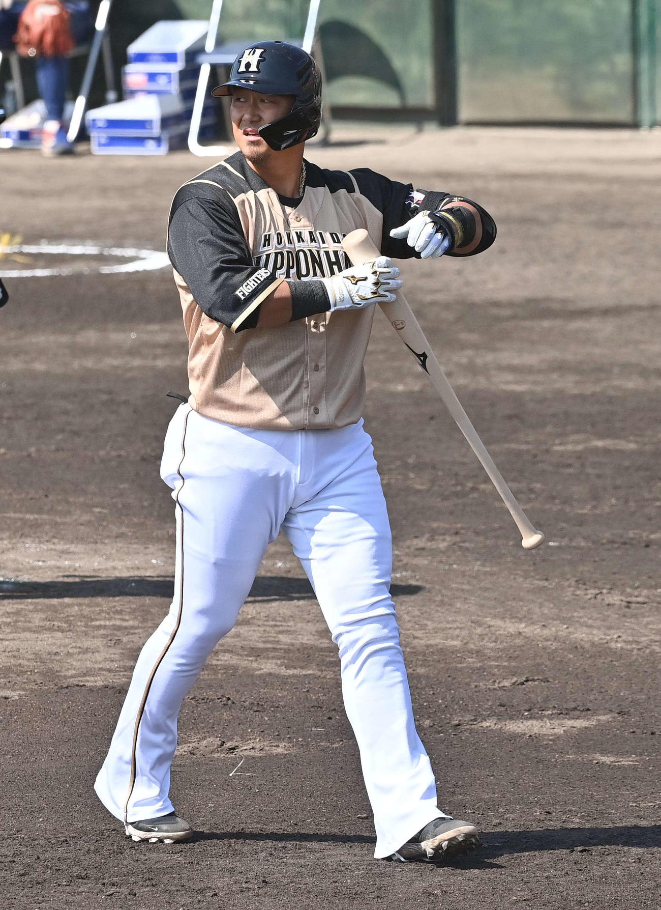 中日対日本ハム　1回表日本ハム無死満塁、三振に倒れる中田（撮影・上田博志）