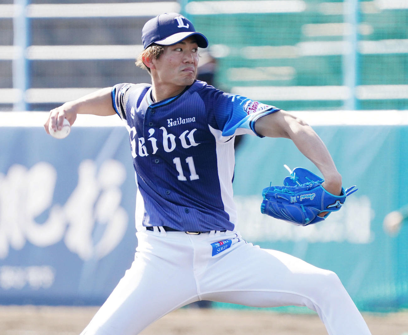 紅白戦で好投した西武今井（撮影・滝沢徹郎）