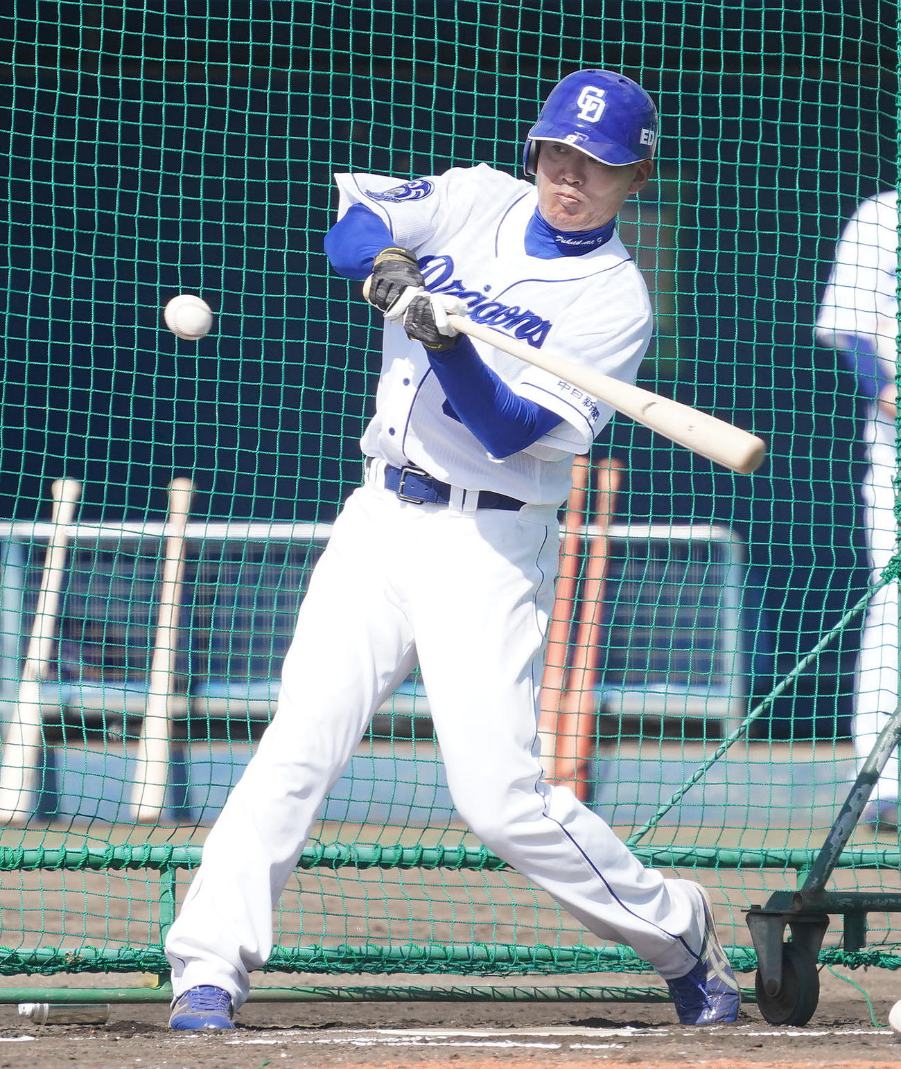 打撃練習をする福留孝介（2021年2月1日撮影）