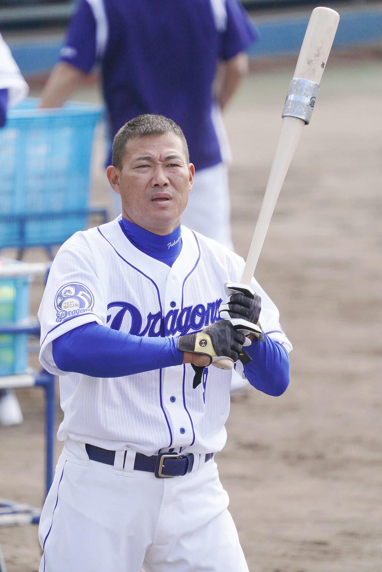 打撃練習をする福留孝介（2021年2月1日撮影）