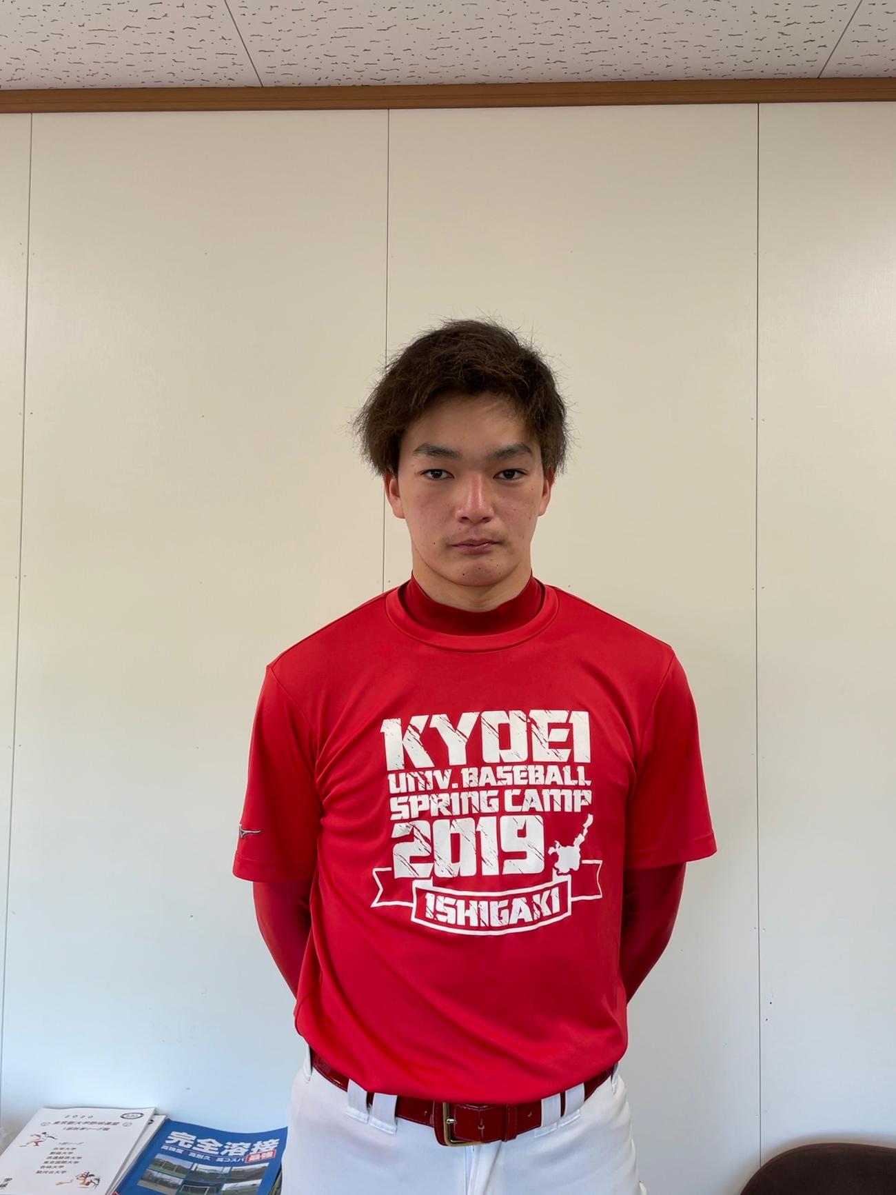 今秋ドラフト候補の共栄大・小向投手（撮影・保坂恭子）