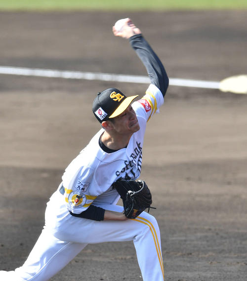 紅白戦　白組先発の大竹（撮影・岩下翔太）