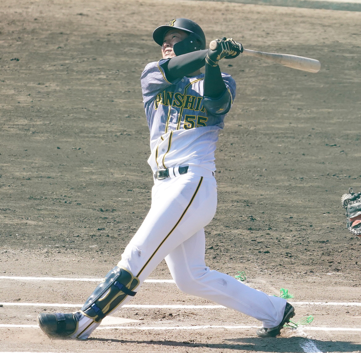 練習試合　中日対阪神　6回表阪神1死、左越え本塁打を放つ陽川尚将（撮影・清水貴仁）