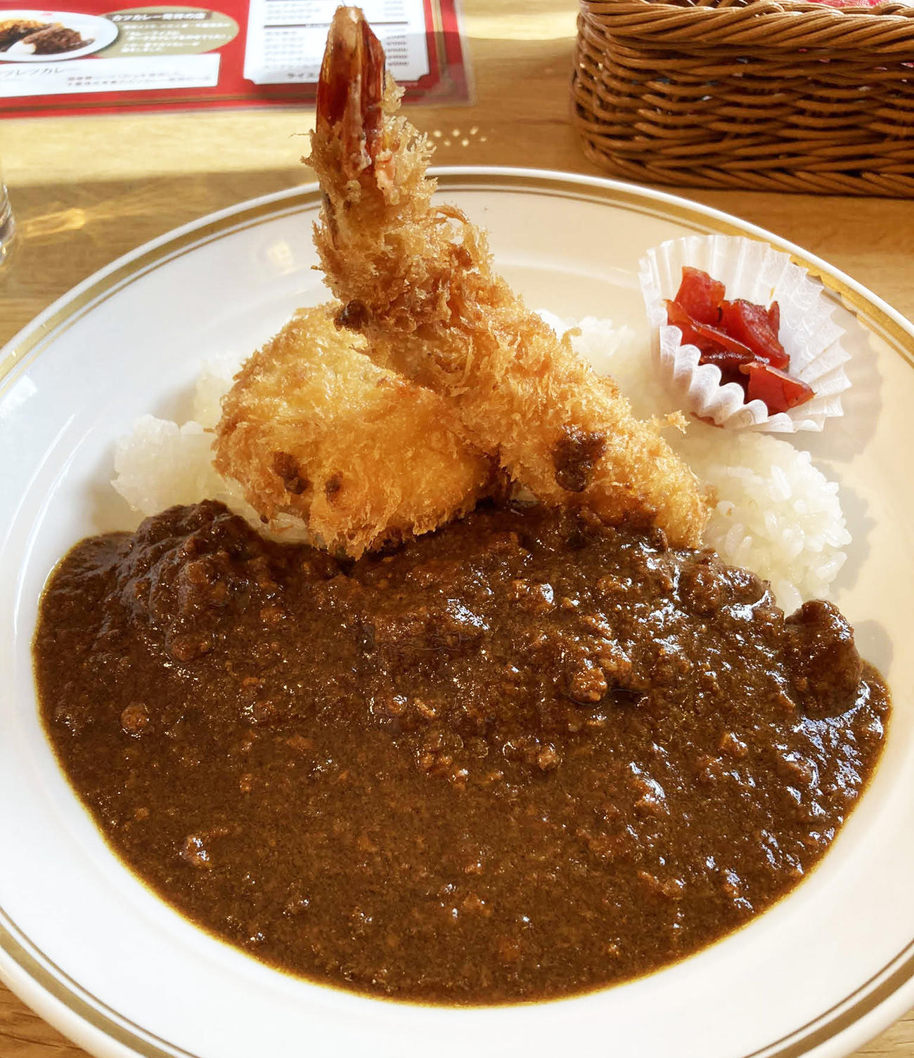 「銀座スイス」築地店のエビフライ＆カニクリームコロッケカレー