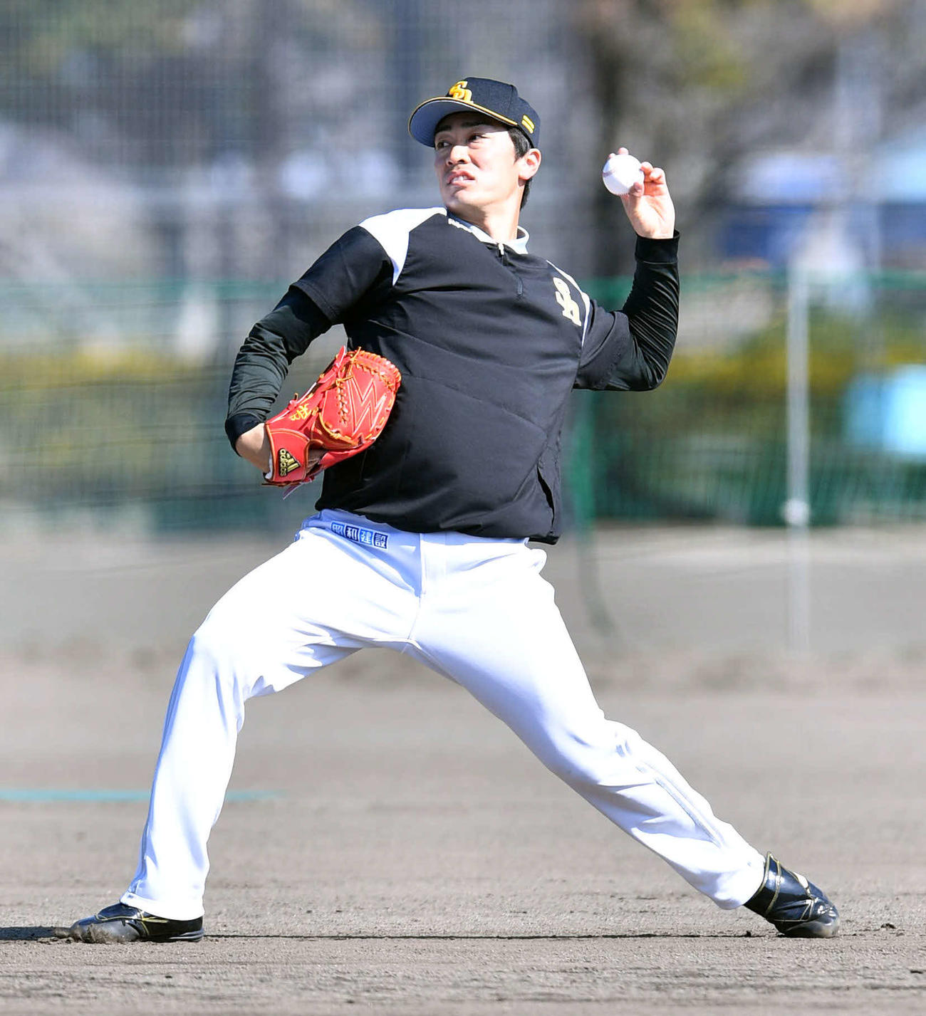 キャッチボールを行う和田（撮影・岩下翔太）