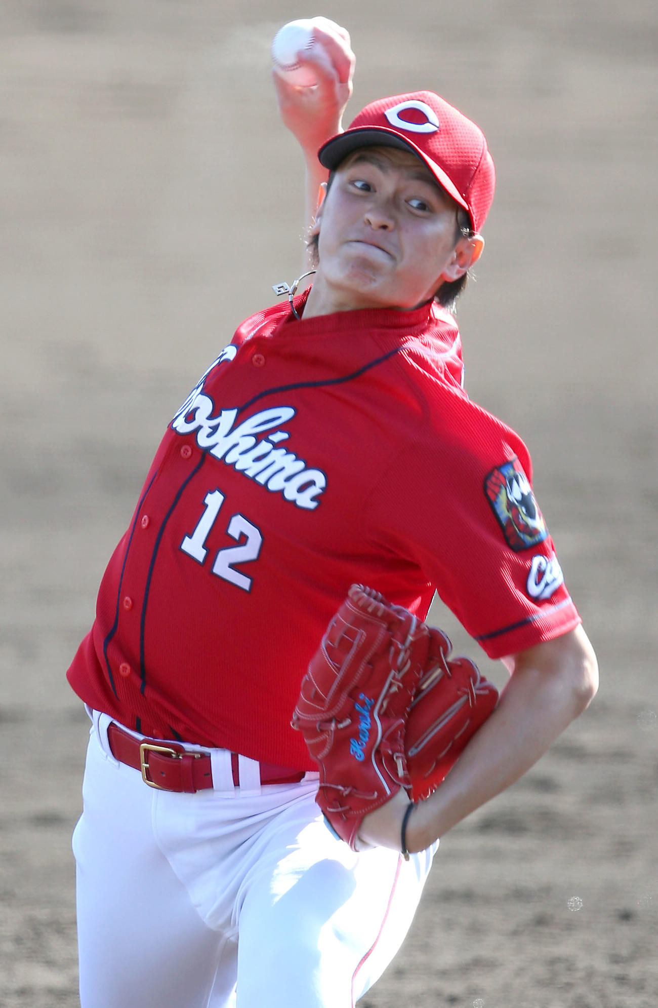 阪神対広島　広島・大道温貴は7回に登板し三者連続三振に仕留める（撮影・上山淳一）