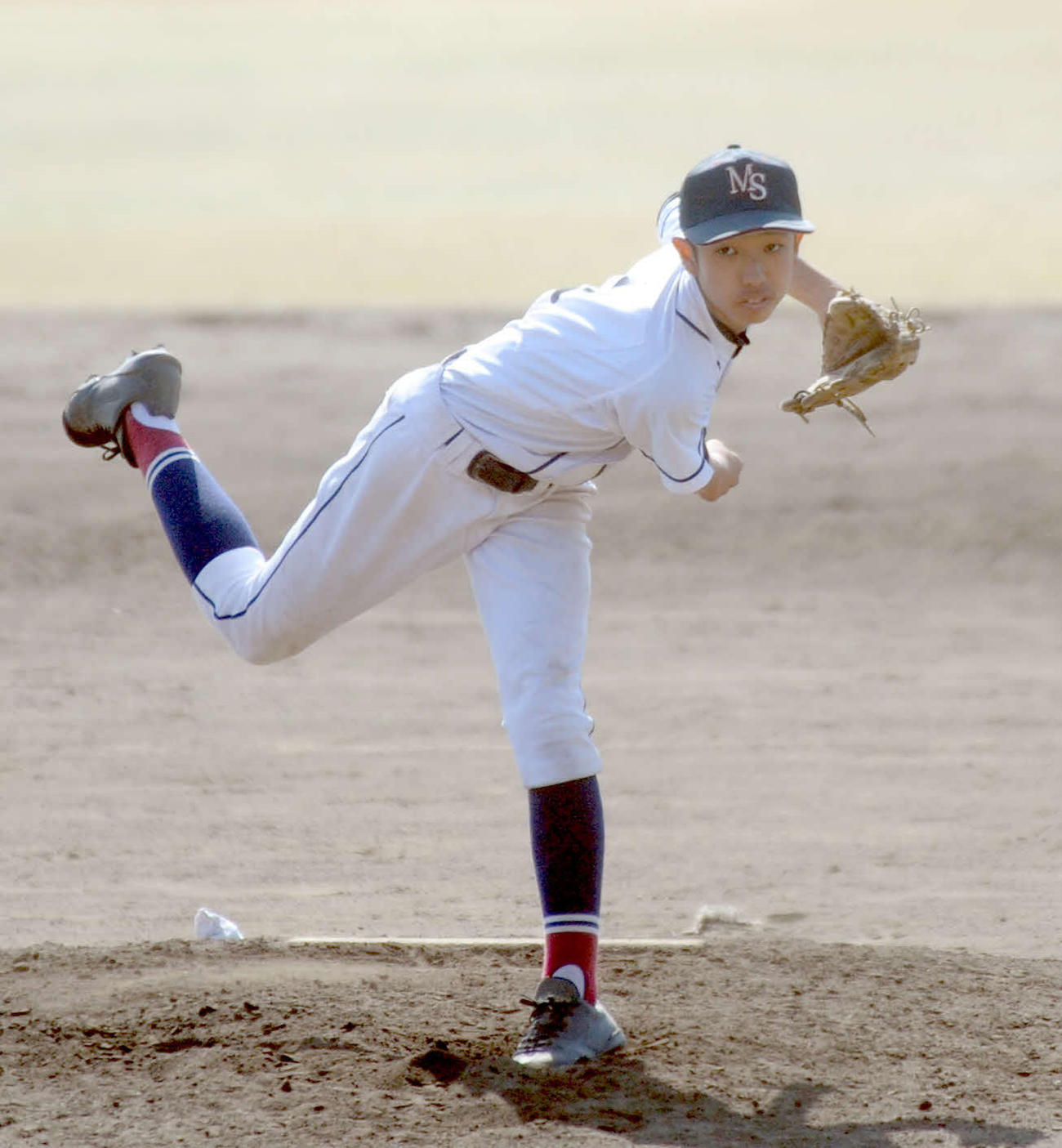 力投する相良中・牧之原中の今村