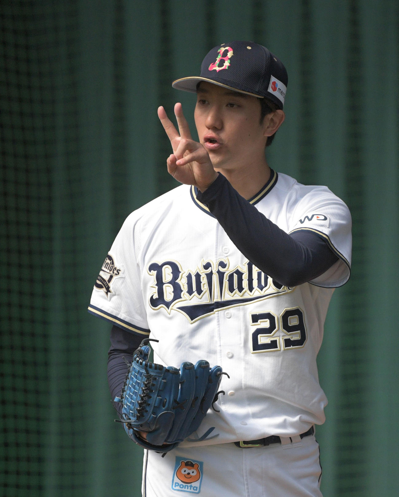 23日ロッテ戦へむけ調整するオリックス田嶋（撮影・渦原淳）