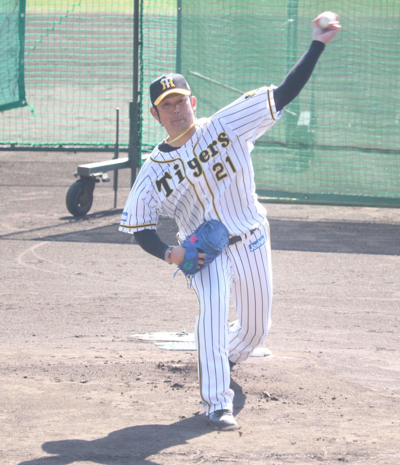シート打撃に登板した阪神岩田