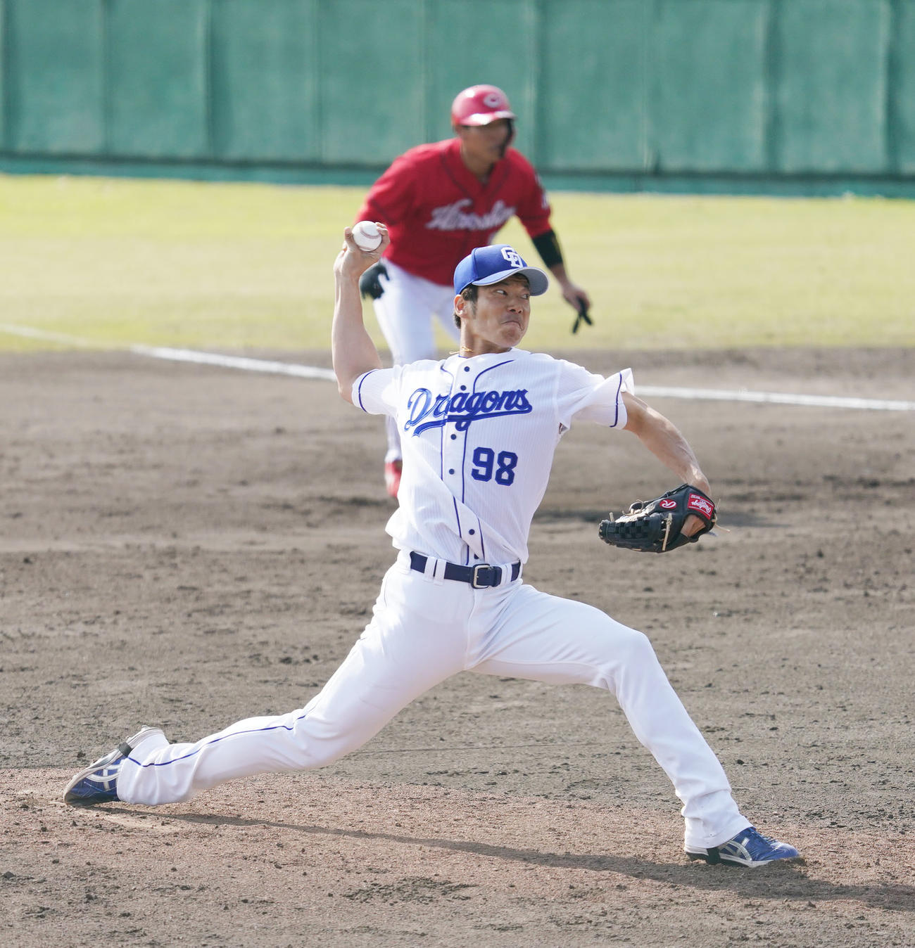 中日対広島　7回表、中日3番手で登板する木下雄介（撮影・森本幸一）