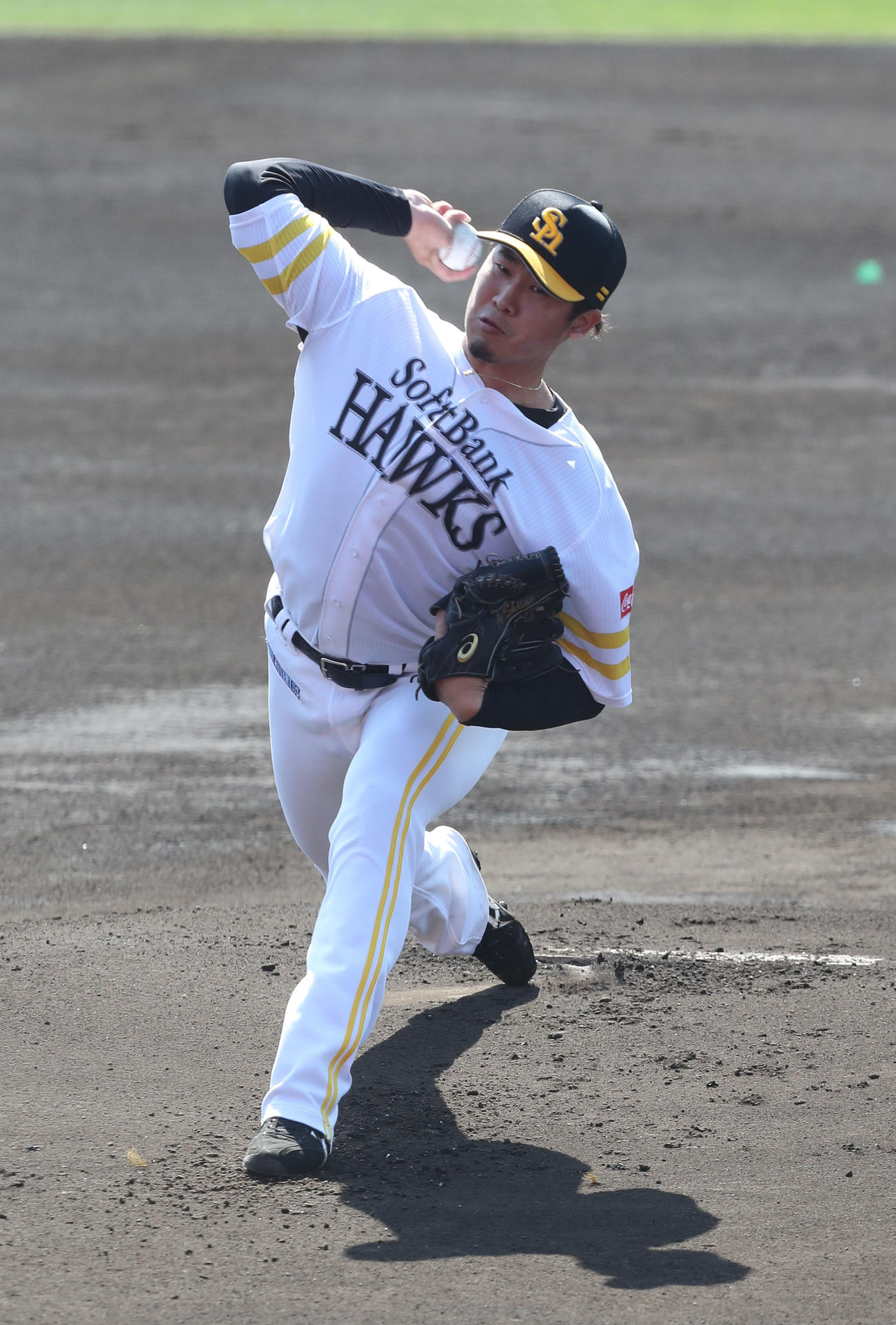 練習試合　西武対ソフトバンク　ソフトバンク先発・杉一樹（撮影・梅根麻紀）