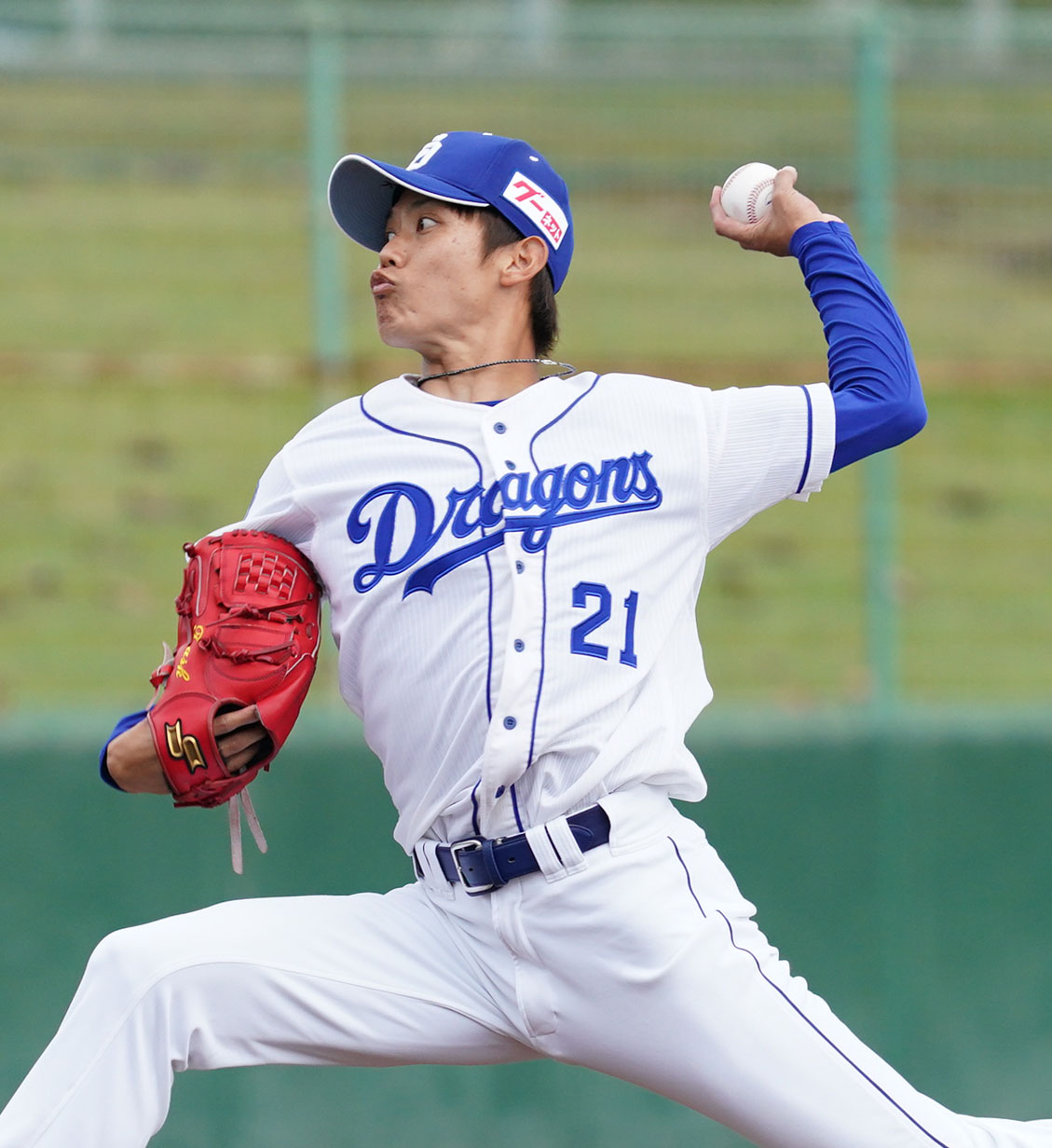 練習試合・中日対阪神　4回表、中日4番手で登板する岡田俊哉（撮影・森本幸一）