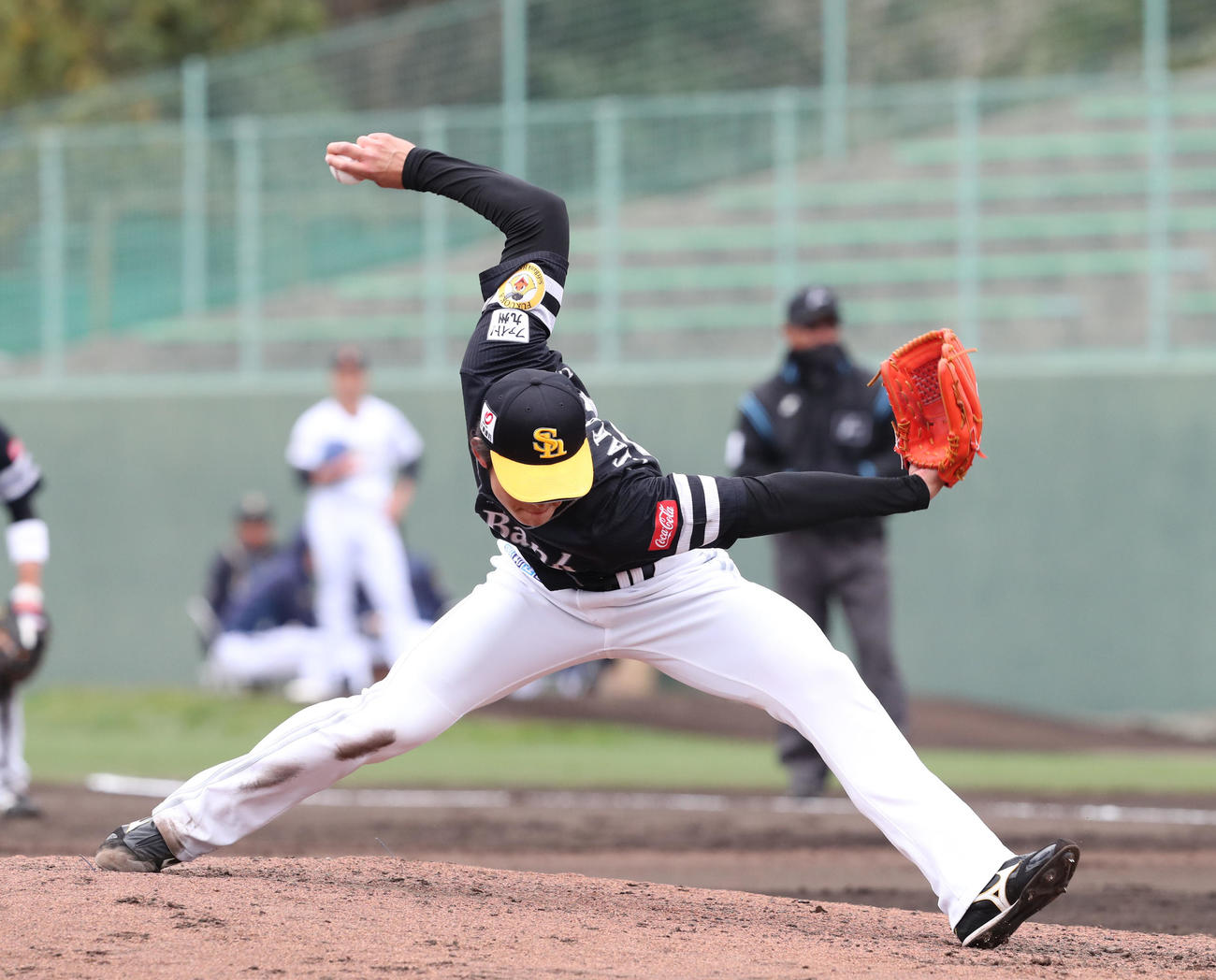 オリックス対ソフトバンク　7回から登板した高橋礼は無失点と好投（撮影・梅根麻紀）
