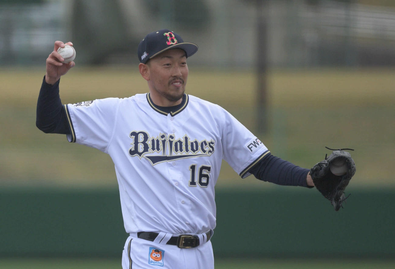 1イニングを抑えたオリックス平野佳寿（撮影・渦原淳）