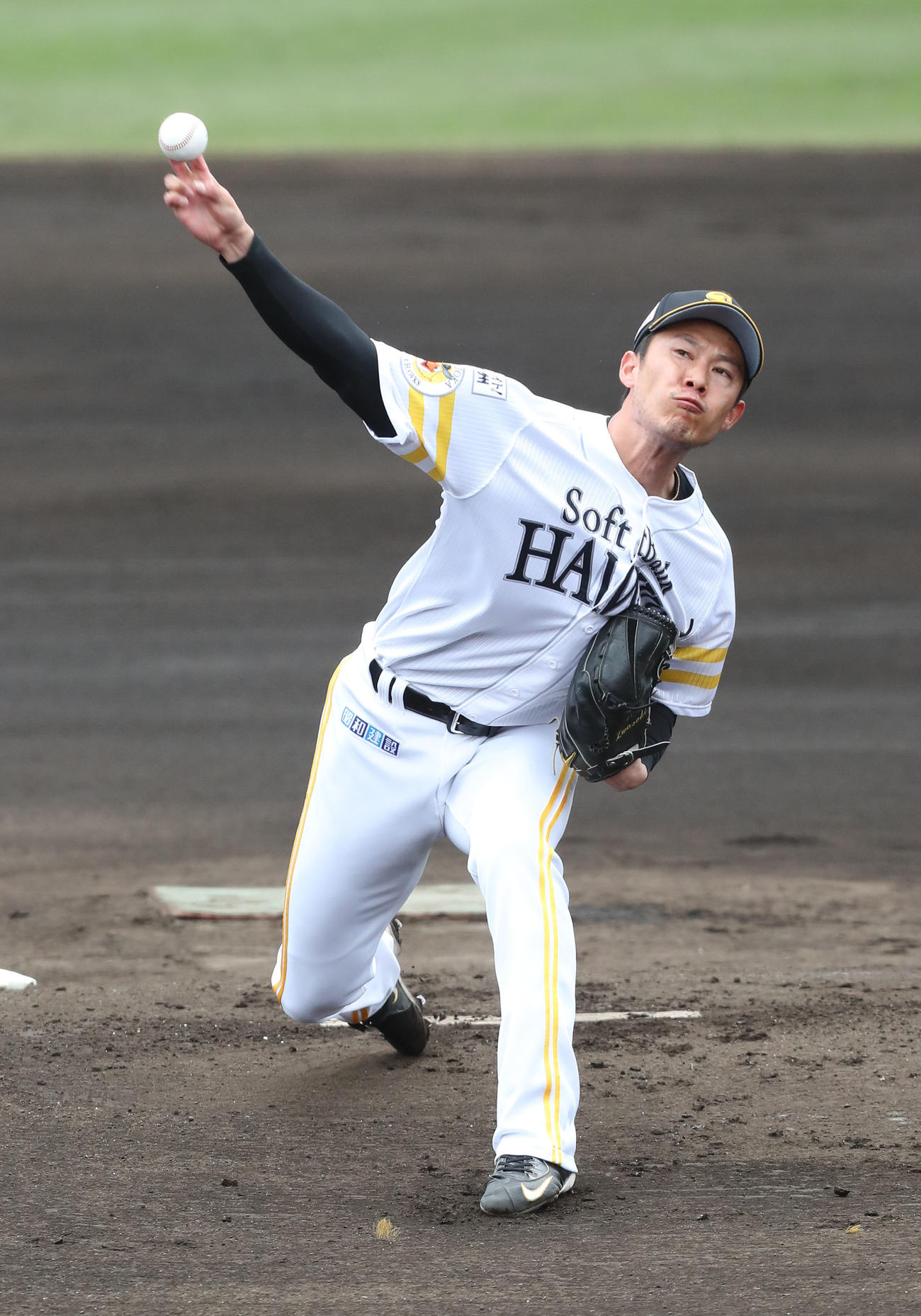 ソフトバンク対オリックス　先発した岩崎翔（撮影・梅根麻紀）