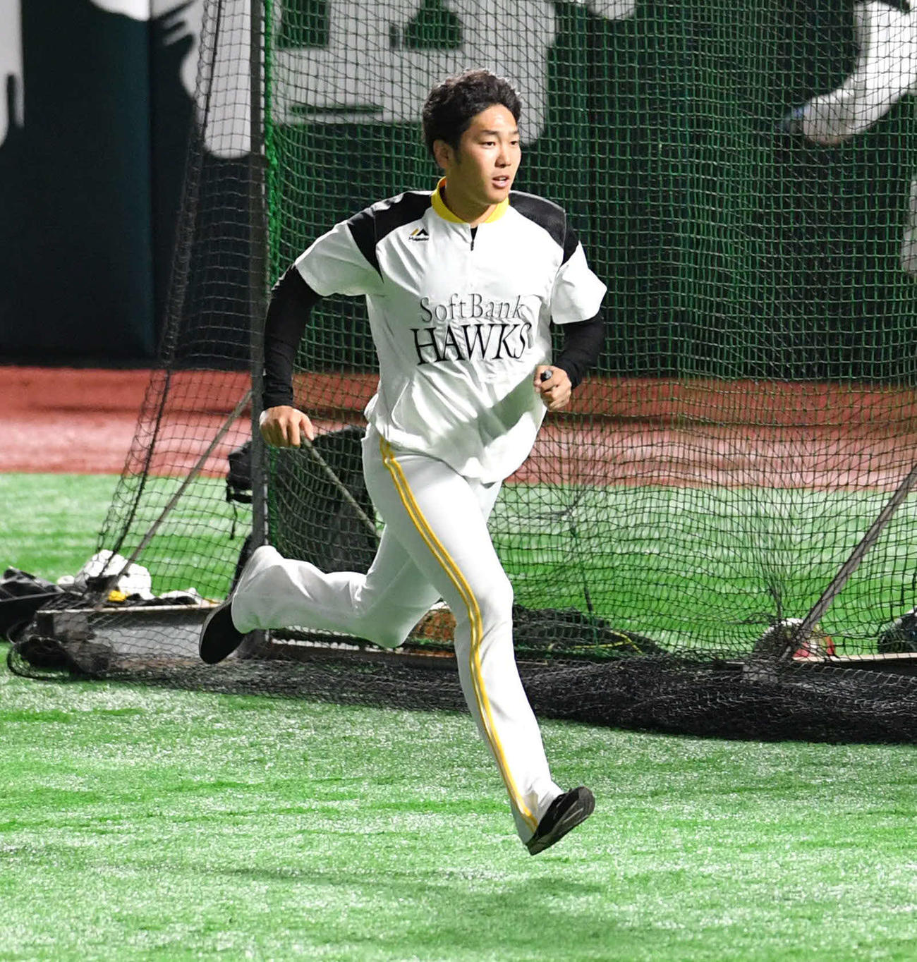 走り込みを行う石川（撮影・岩下翔太）