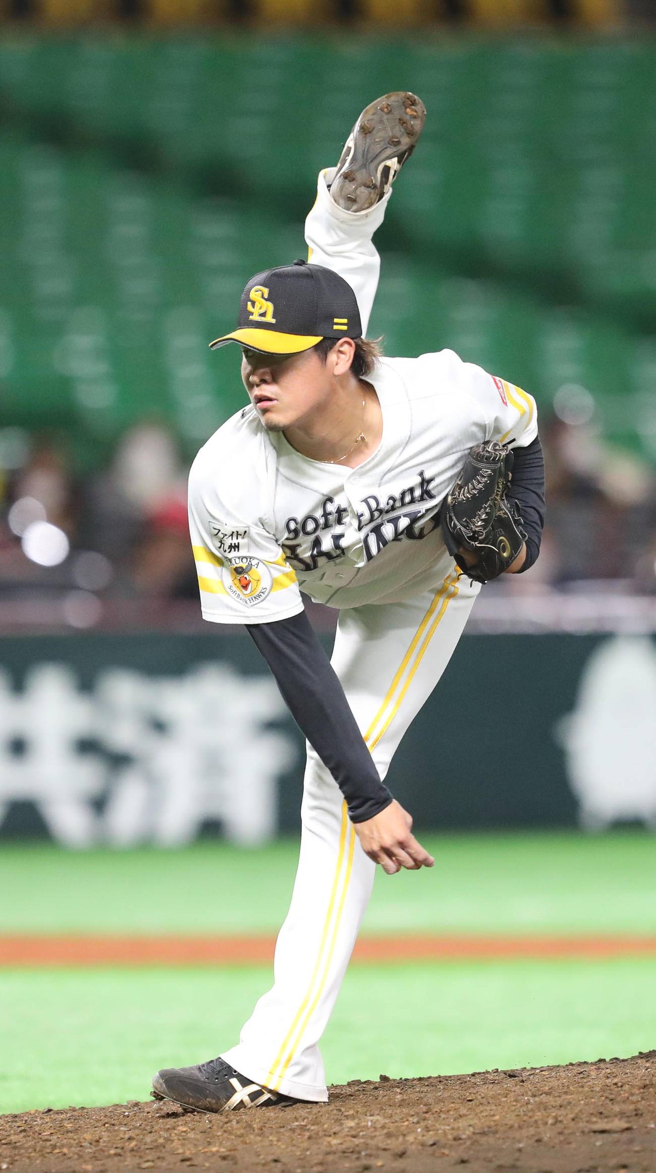 ソフトバンク対中日　2番手として登板した杉山（撮影・梅根麻紀）