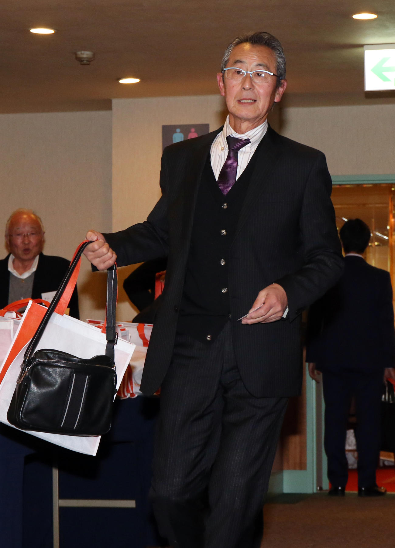 巨人OB会懇親会に参加した松本匡史氏＝2015年12月6日