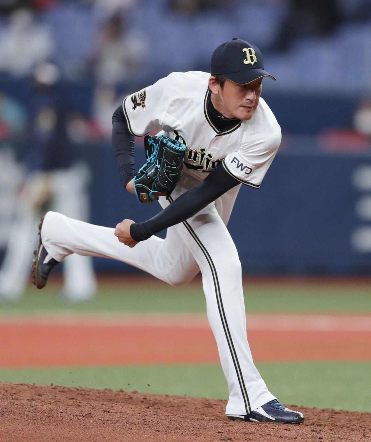 オリックス対ロッテ　5回表、オリックス2番手で登板する能見（撮影・前田充）
