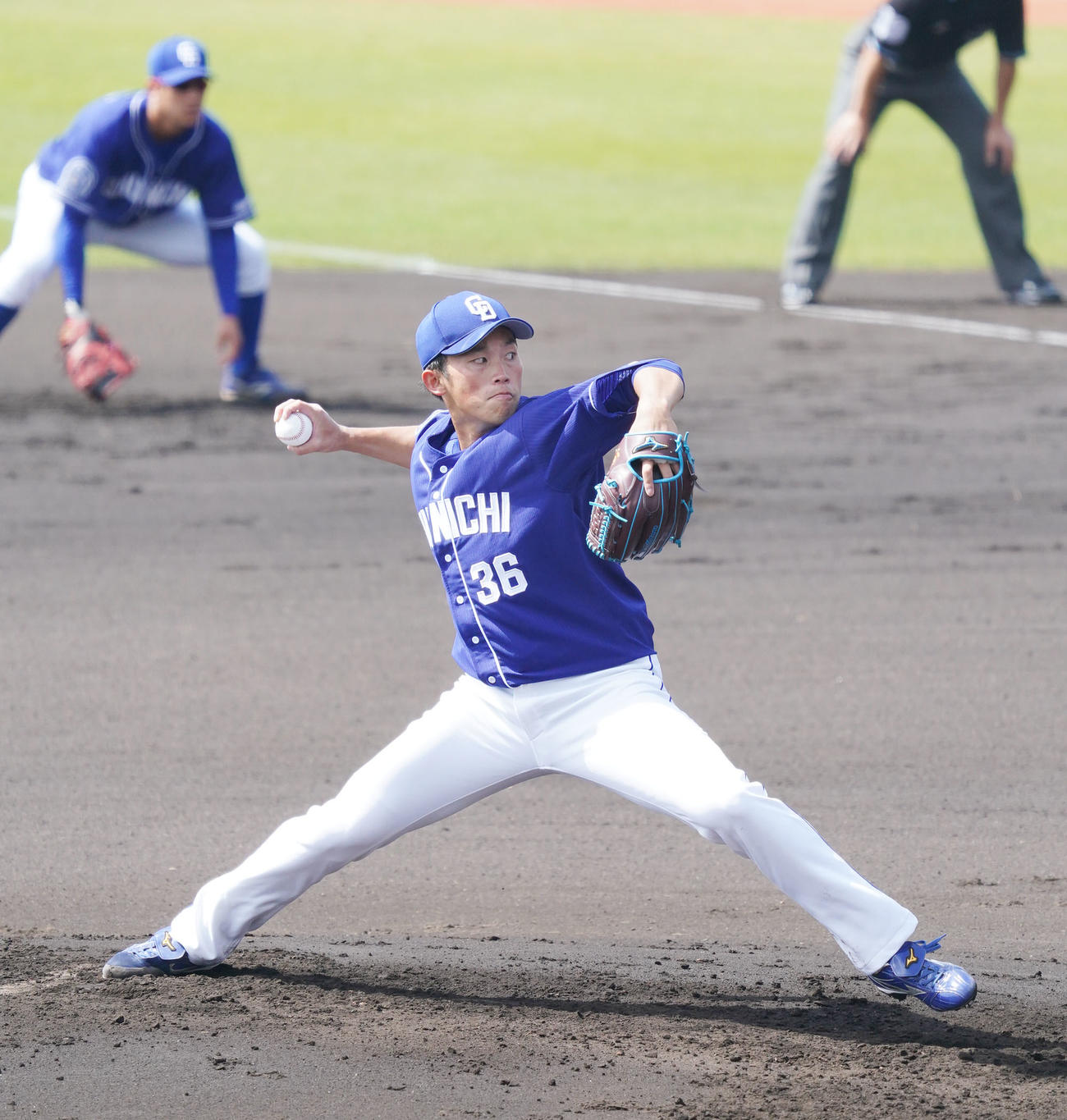 中日の岡野祐一郎（2021年2月24日撮影）