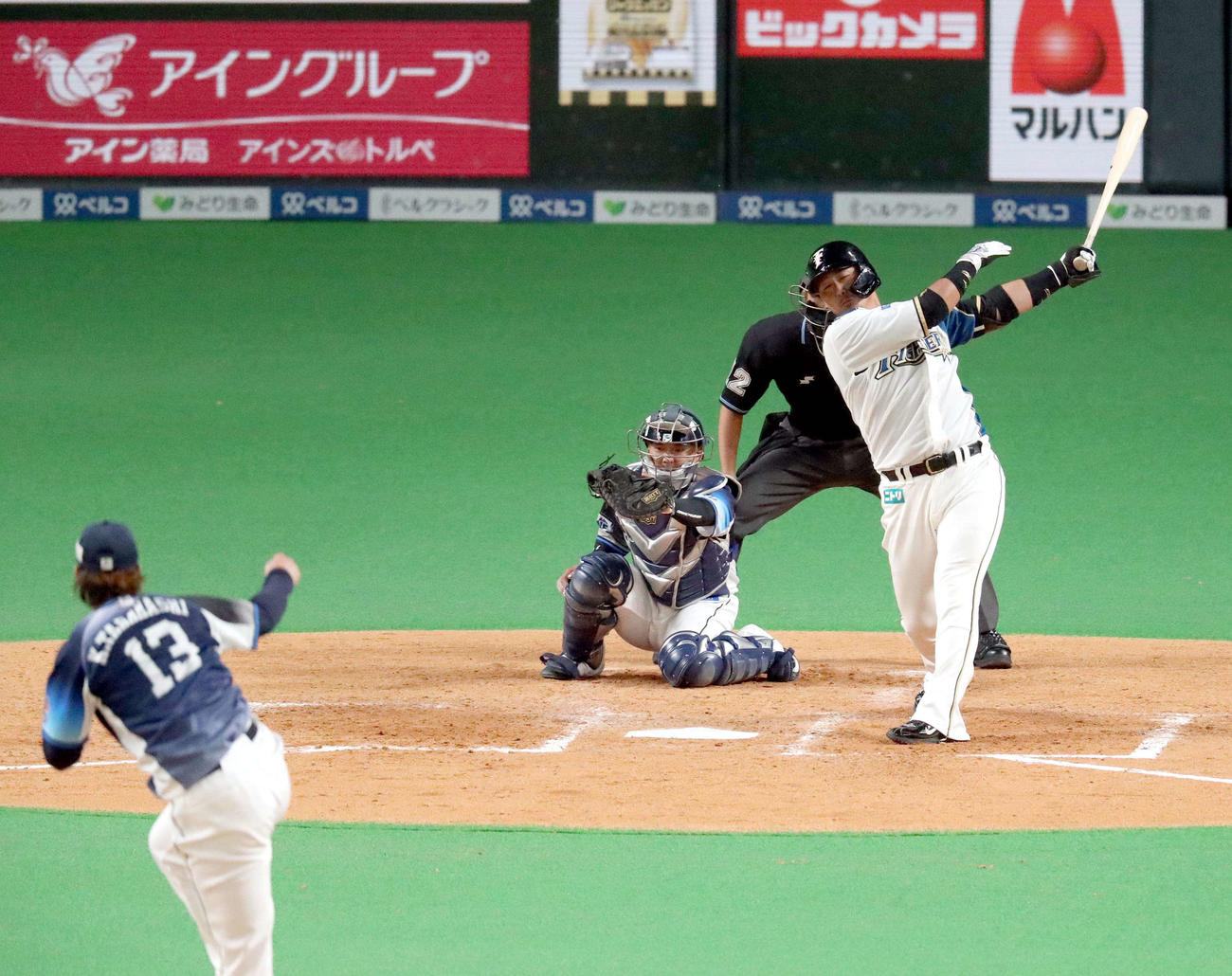 日本ハム対西武　4回裏日本ハム無死、中田は三振に終わる。投手は西武高橋光成（撮影・佐藤翔太）