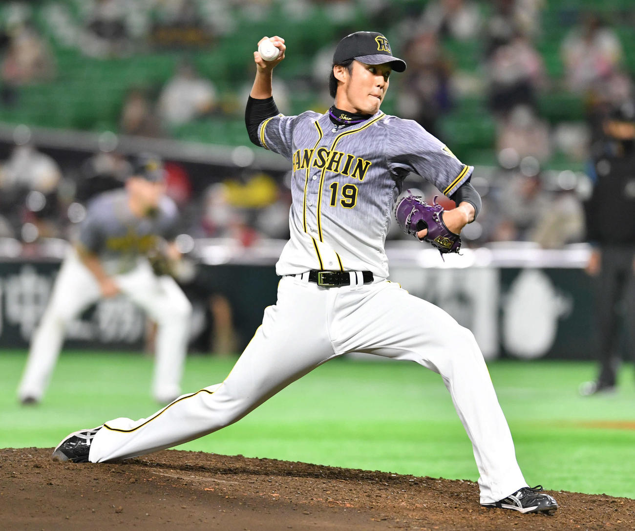 ソフトバンク対阪神　3回裏より登板した、阪神2番手の藤浪（撮影・岩下翔太）