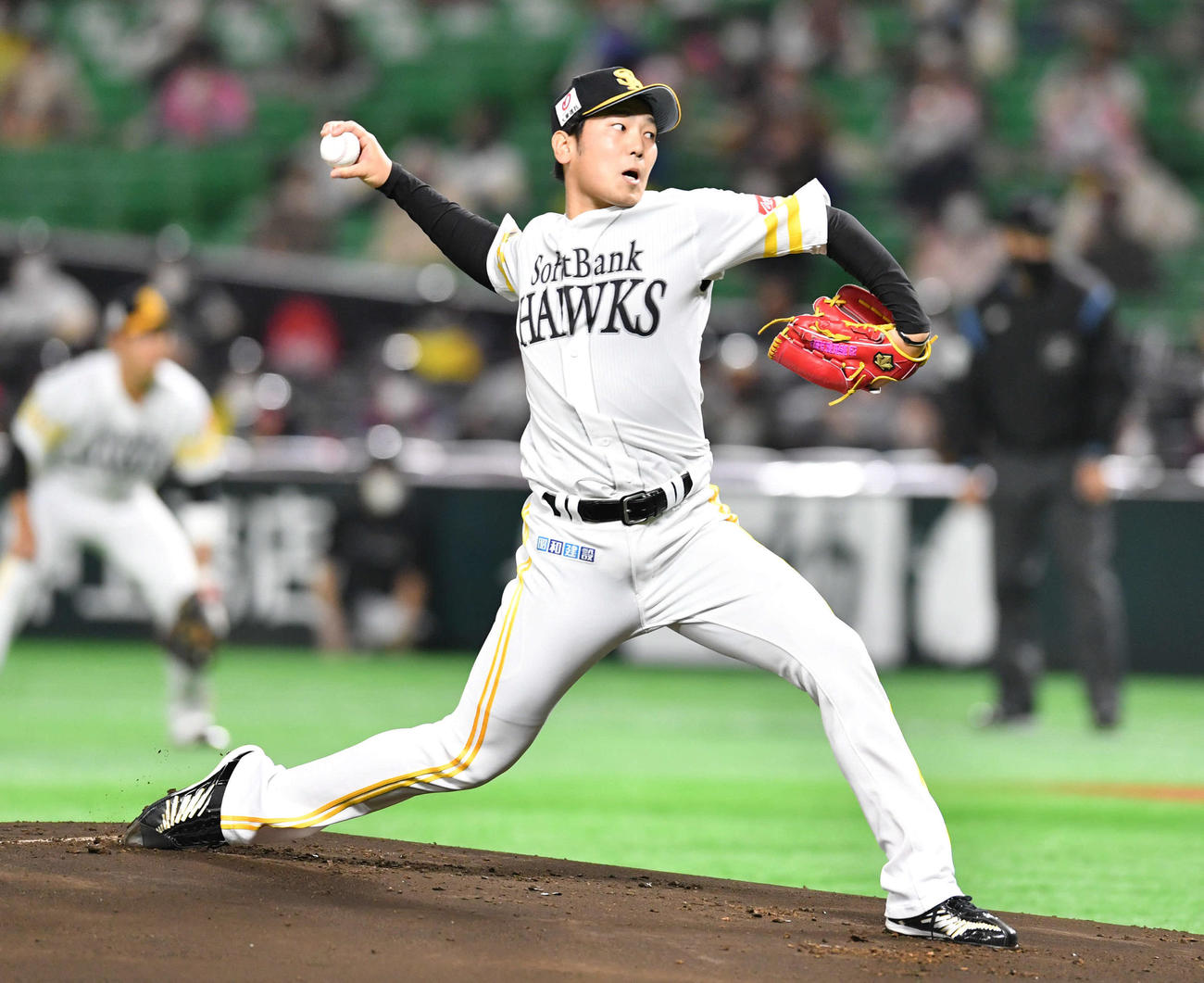 ソフトバンク対阪神　ソフトバンク先発の石川（撮影・岩下翔太）