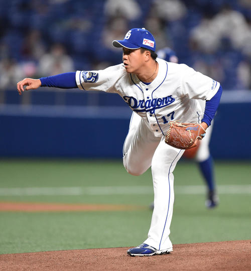 中日先発の柳裕也（撮影・森本幸一）