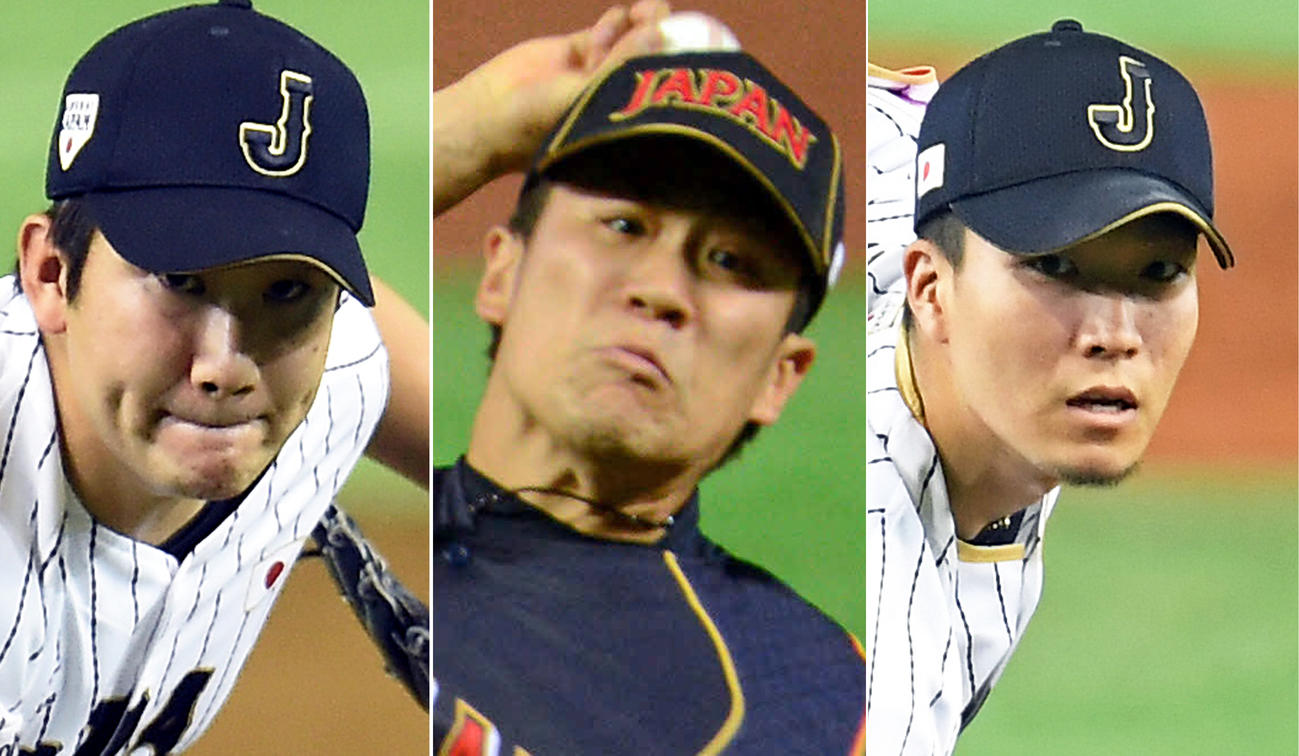 左から菅野、田中将、千賀