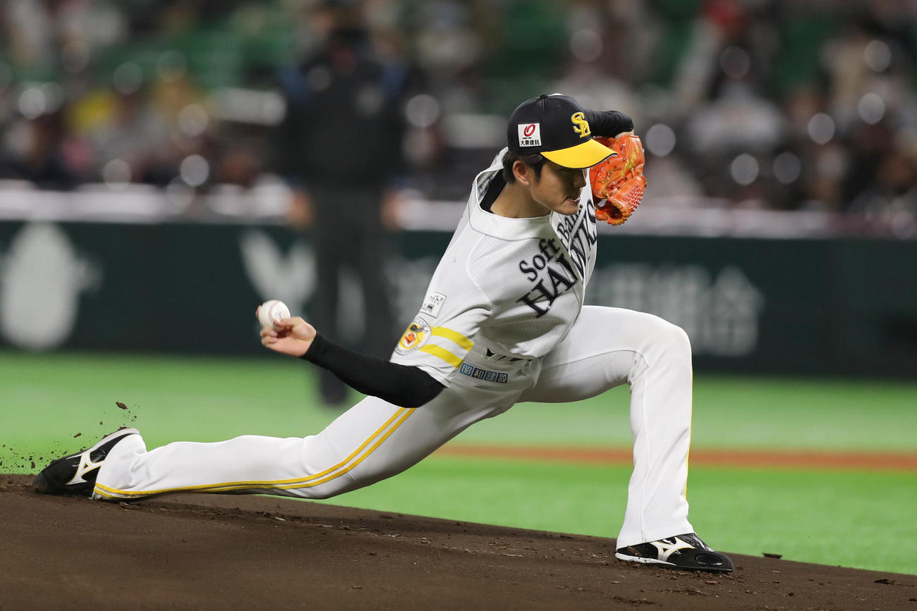 ソフトバンク対阪神　ソフトバンク先発の高橋礼（撮影・前田充）