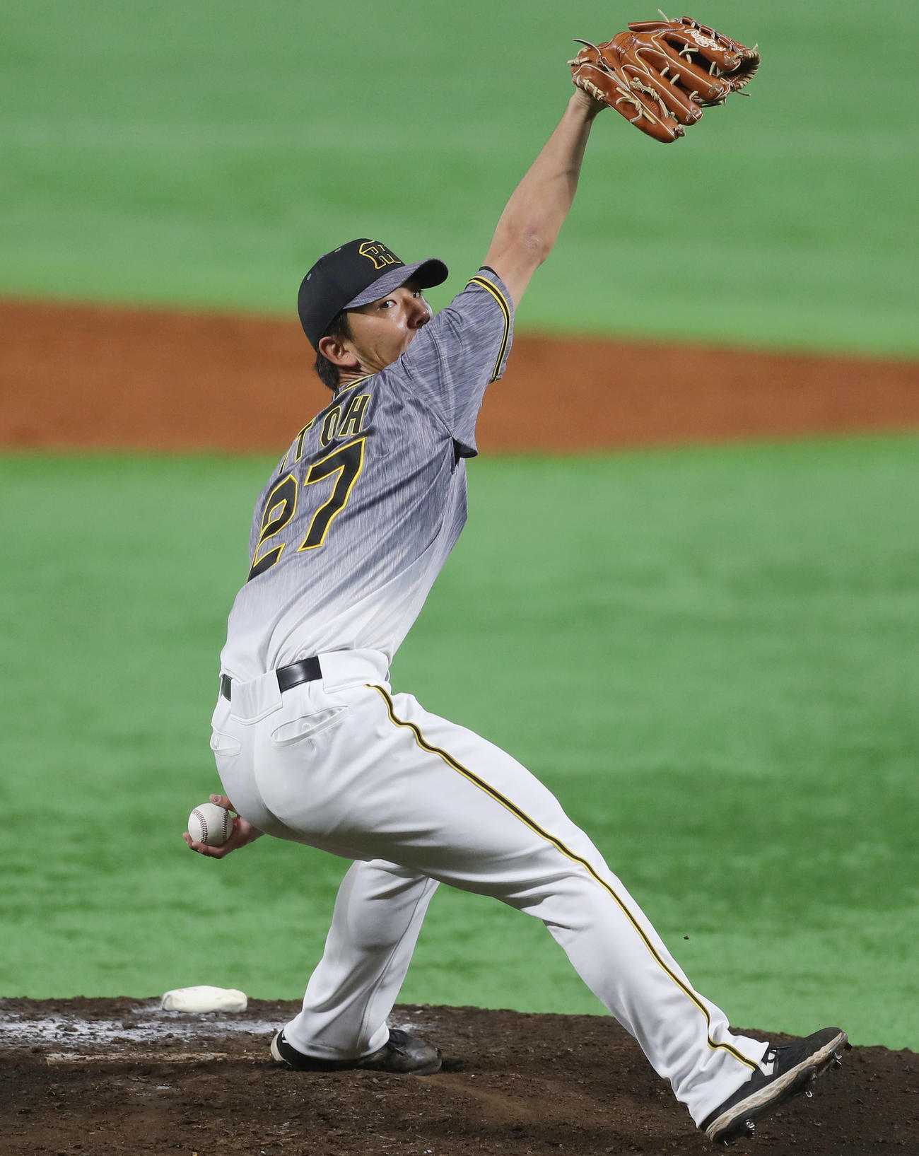 ソフトバンク対阪神　5回裏から2番手で登板した伊藤将は、3回を1安打1失点に抑える（撮影・前田充）