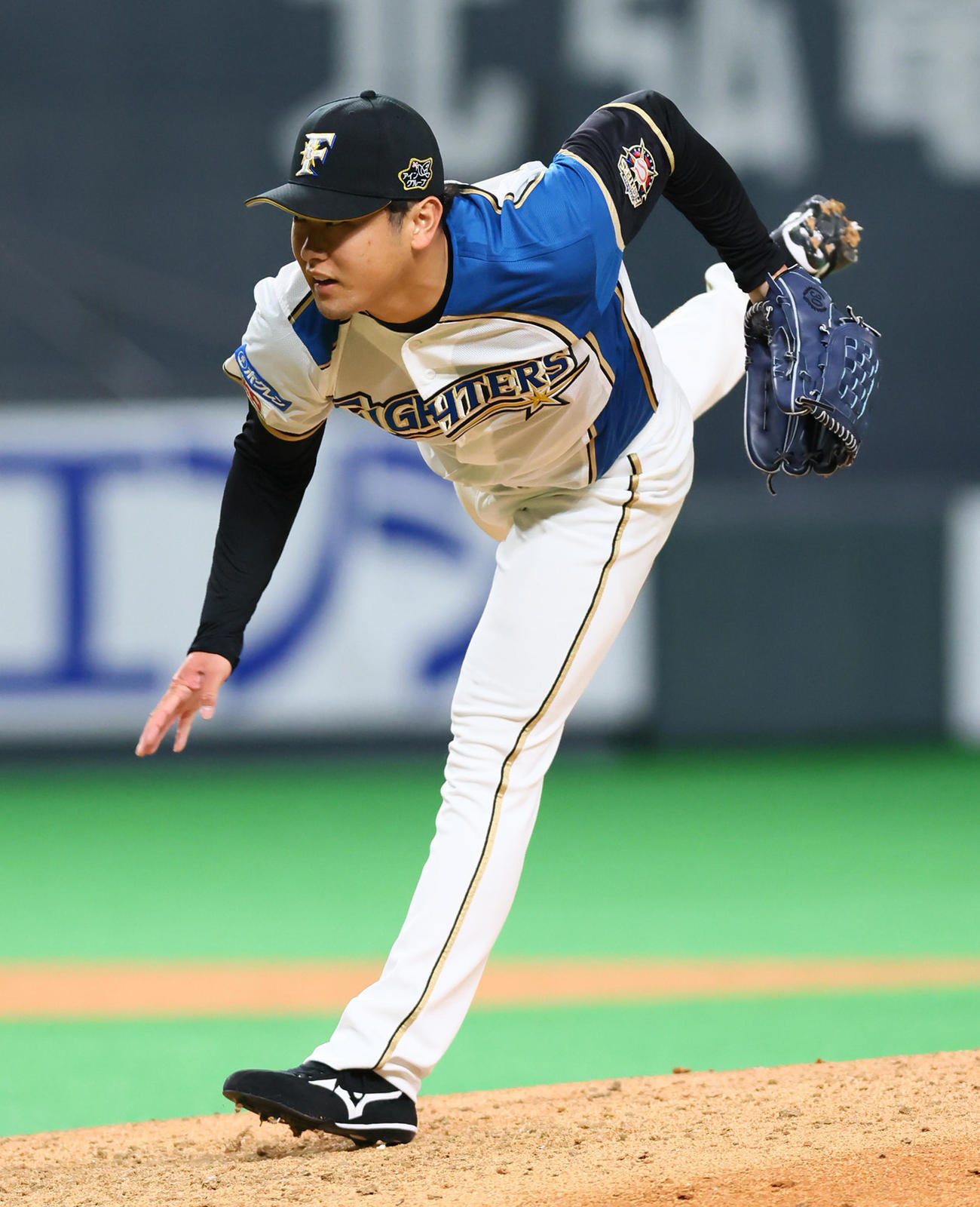 日本ハム対巨人　日本ハム3番手の池田（撮影・足立雅史）