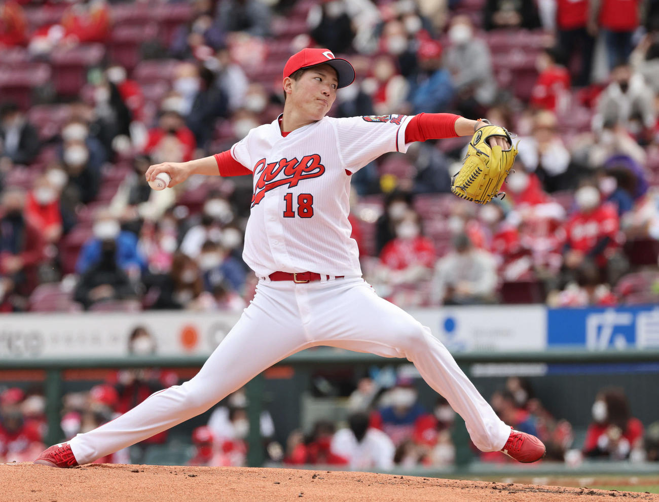 プロ野球オープン戦広島対ヤクルト　広島先発の森下（撮影・加藤孝規）