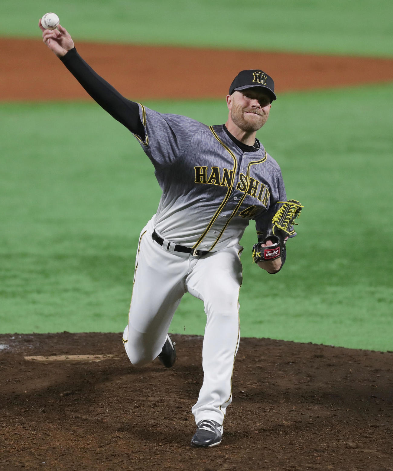 ソフトバンク対阪神　7回裏、阪神3番手で登板するエドワーズ（撮影・前田充）