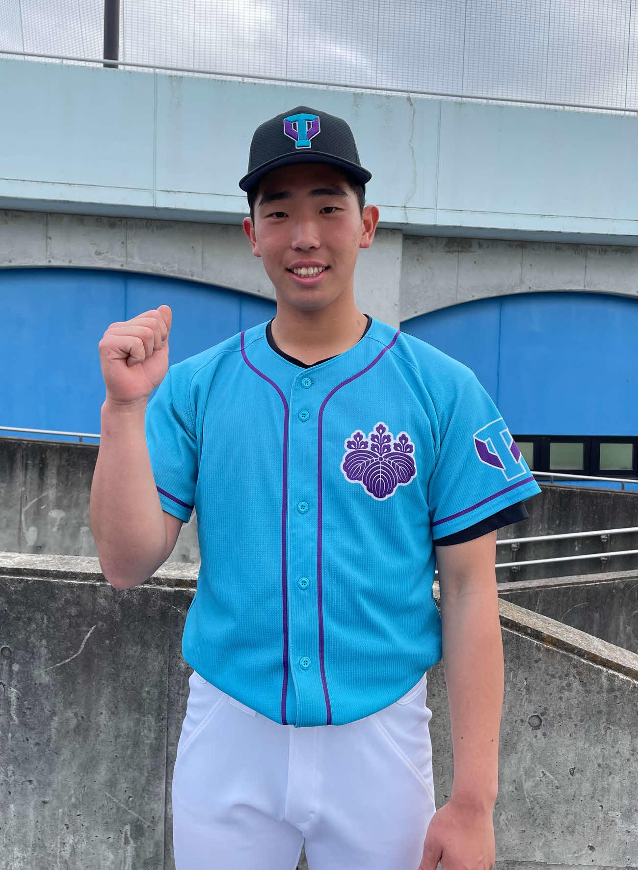 オープン戦　東洋大対筑波大　9回に登板し自己最速を更新する151キロをマークした筑波大・山田投手（撮影・保坂恭子）