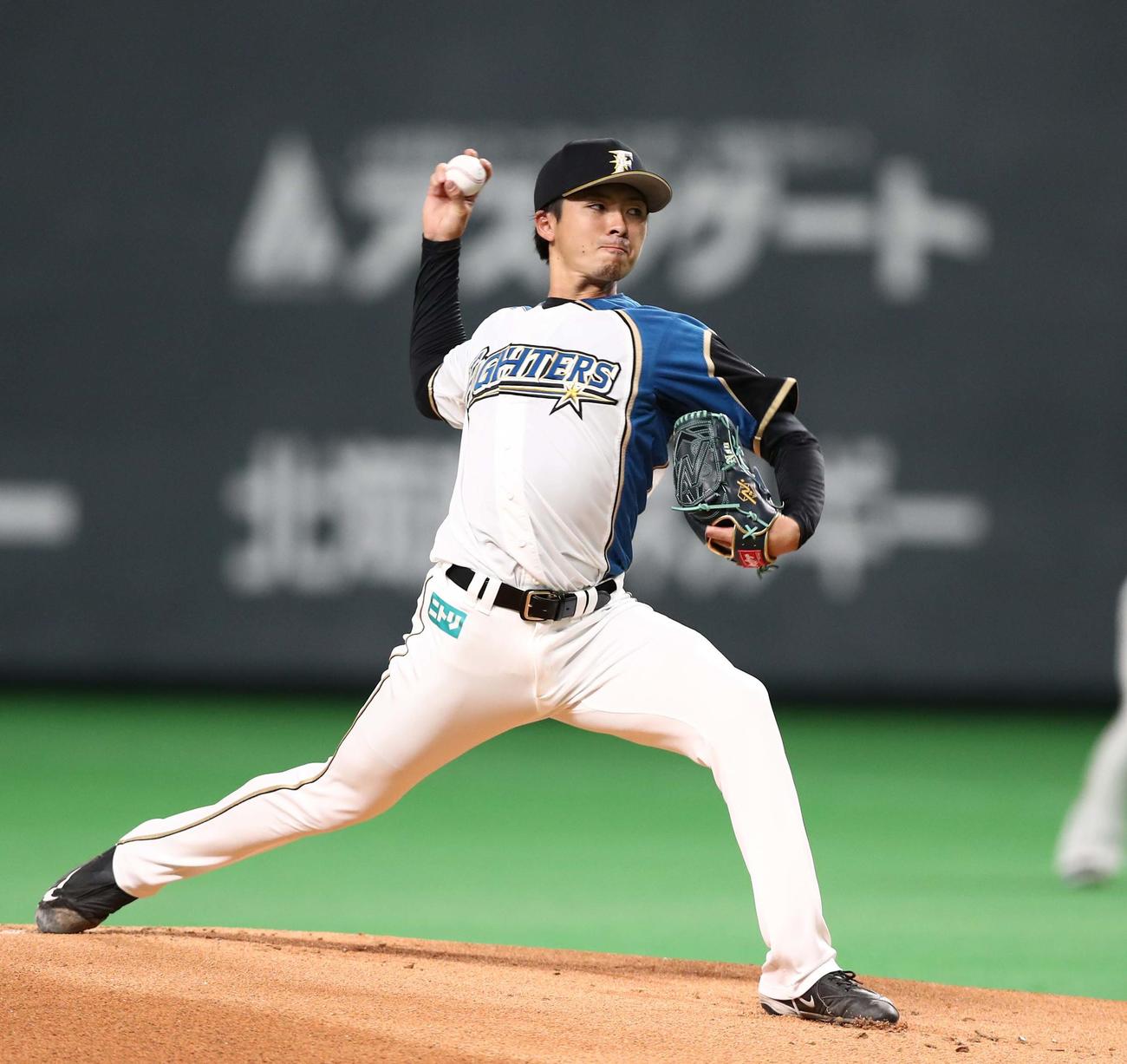 日本ハム上沢（2021年3月3日撮影）