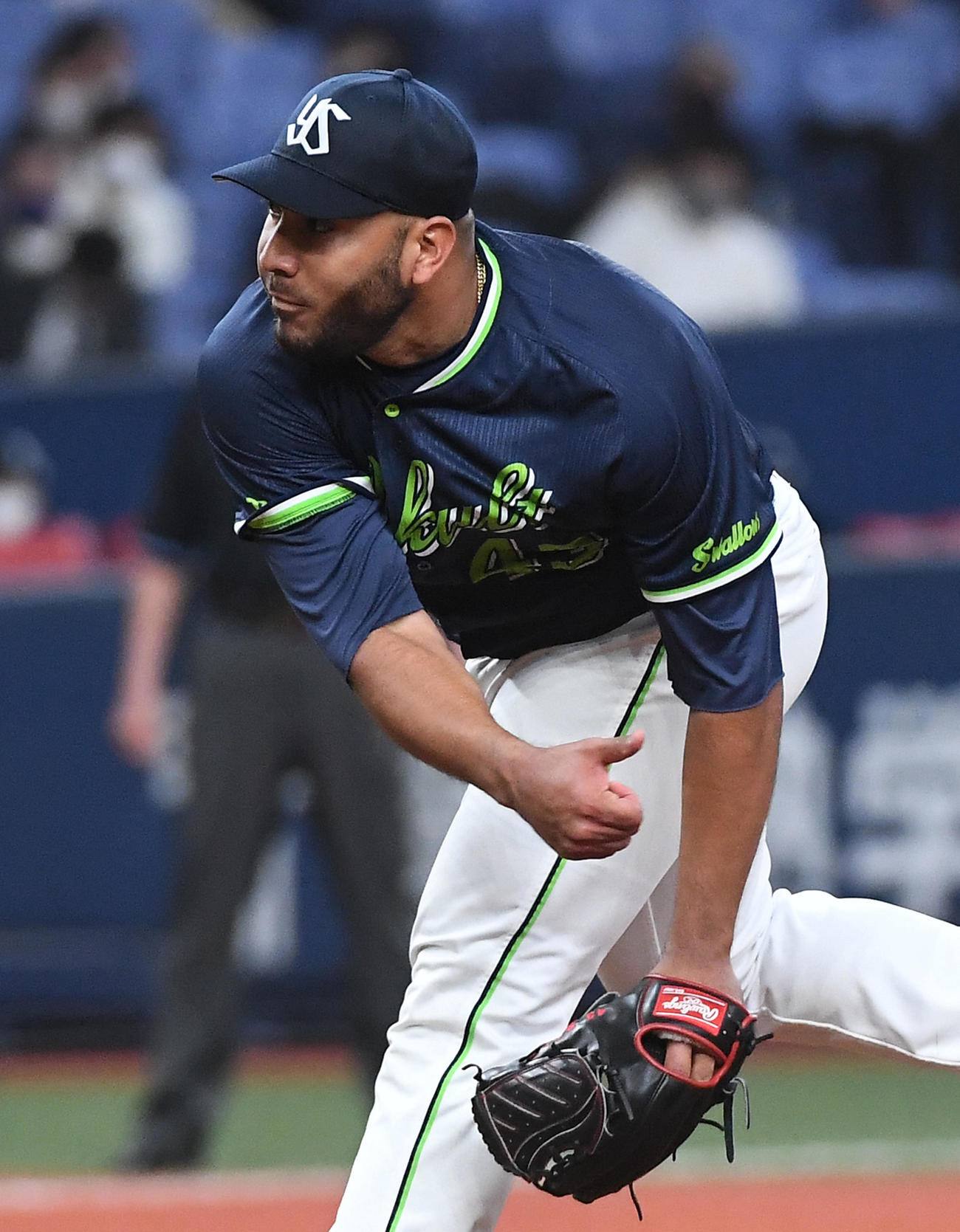 オリックス対ヤクルト　ヤクルト先発のスアレス（撮影・前岡正明）