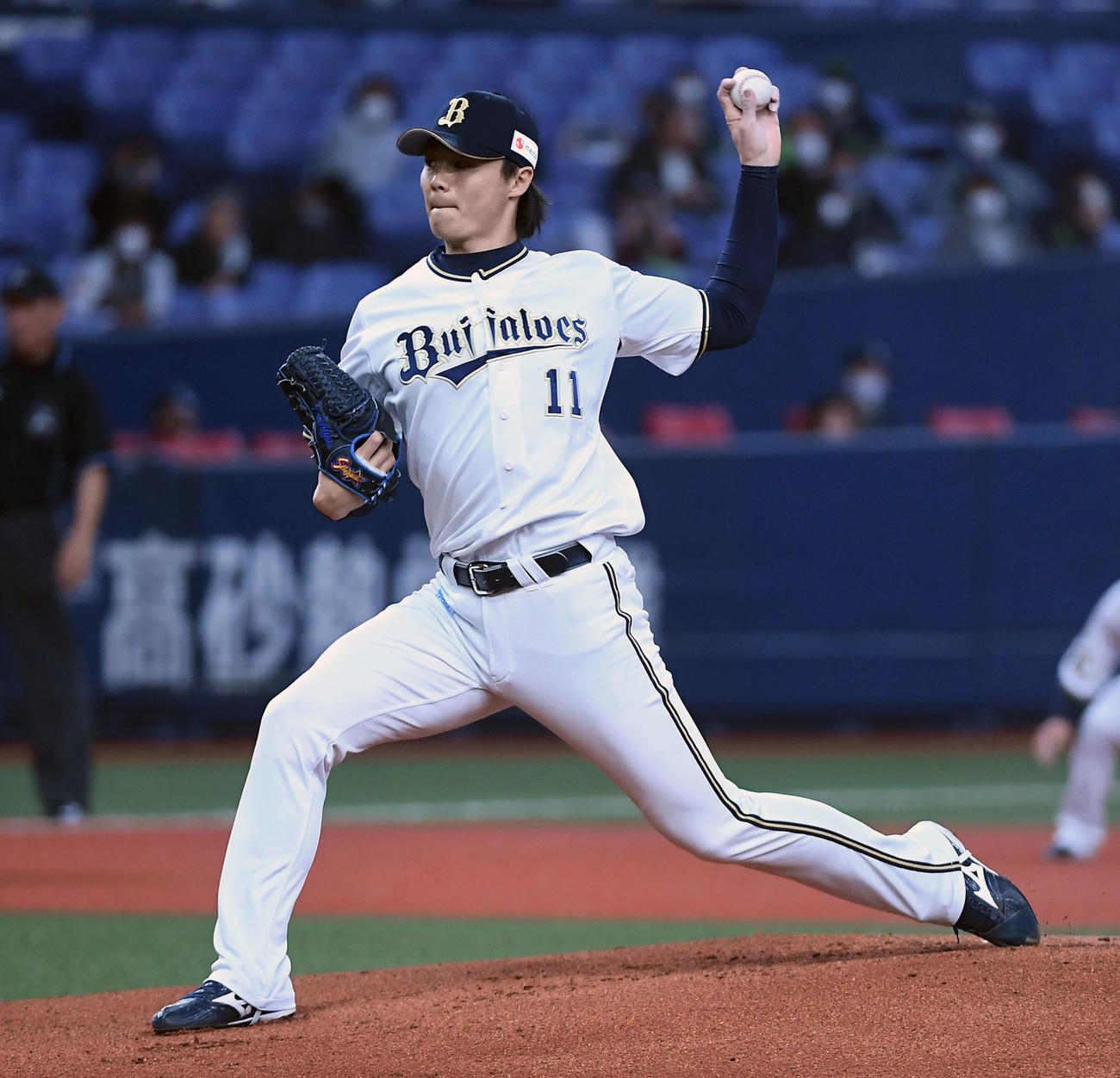 オリックス対ヤクルト　オリックス先発の山崎福（撮影・前岡正明）
